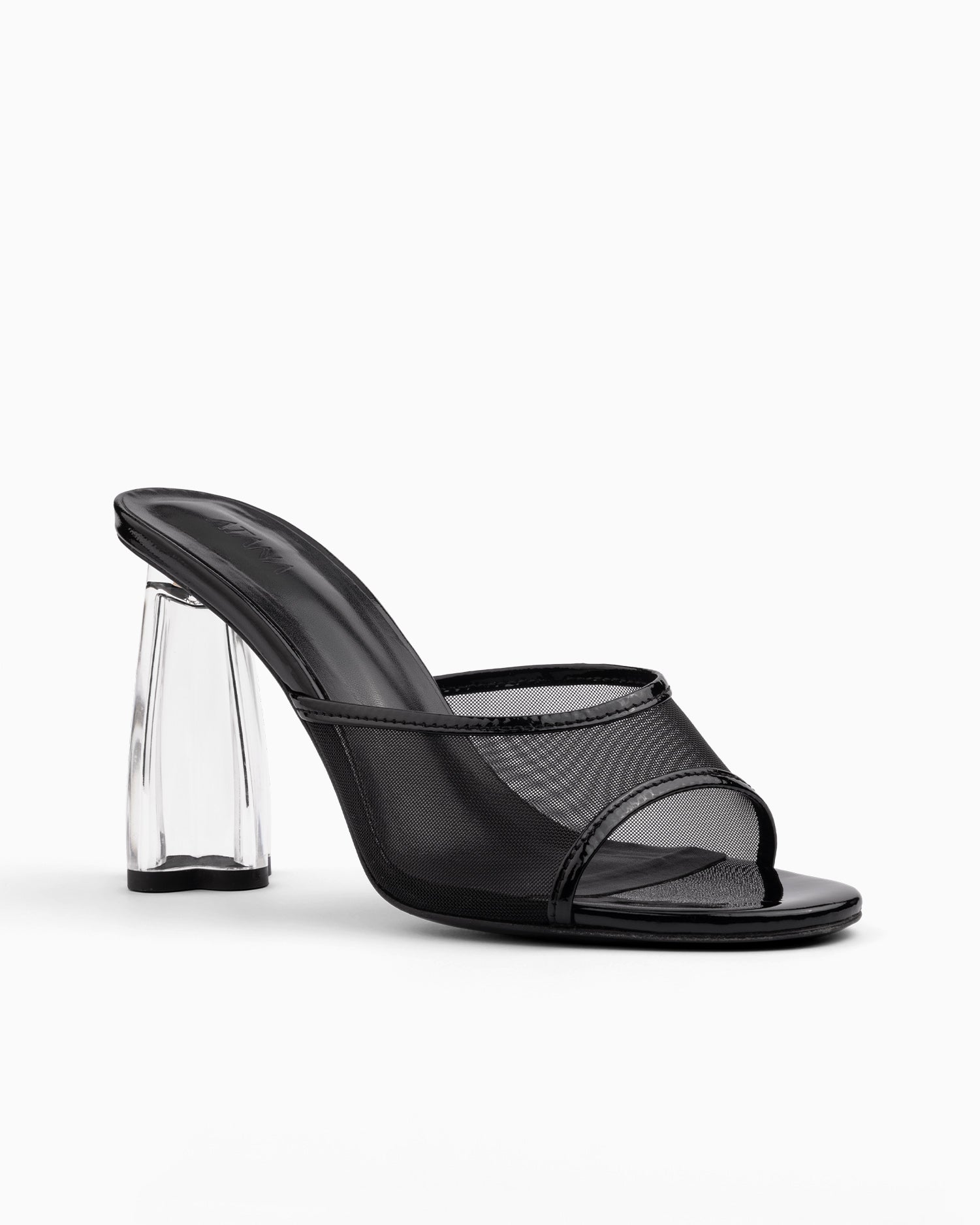 Fiorellini Glass Mule 95 Black Patent - HOUSE OF ATANA
