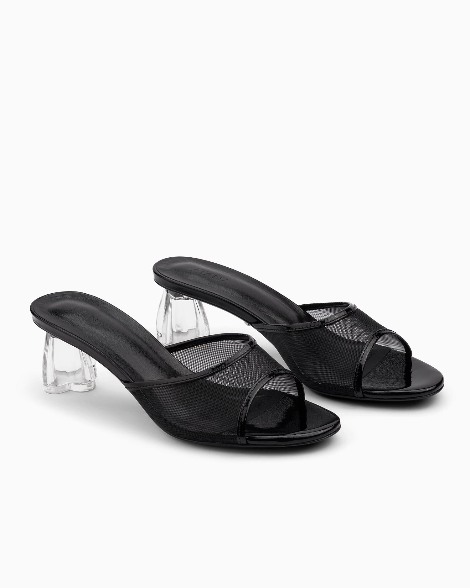 Fiorellini Glass Mule 50 Black Patent - HOUSE OF ATANA