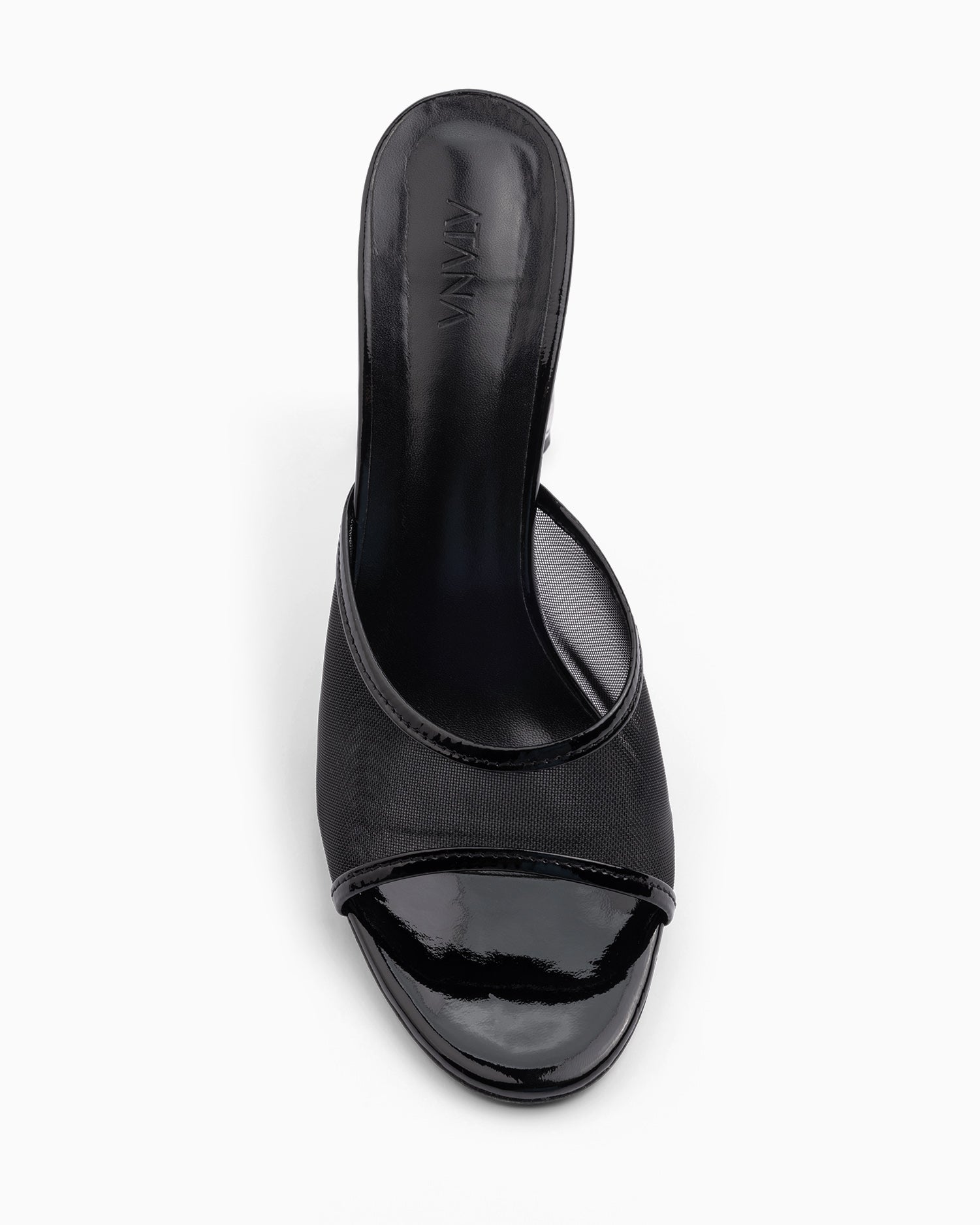 Fiorellini Glass Mule 95 Black Patent - HOUSE OF ATANA