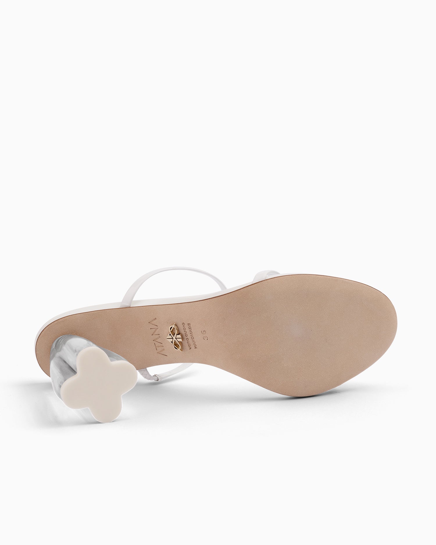 Fiorellini Glass Heel 95 White Patent - HOUSE OF ATANA