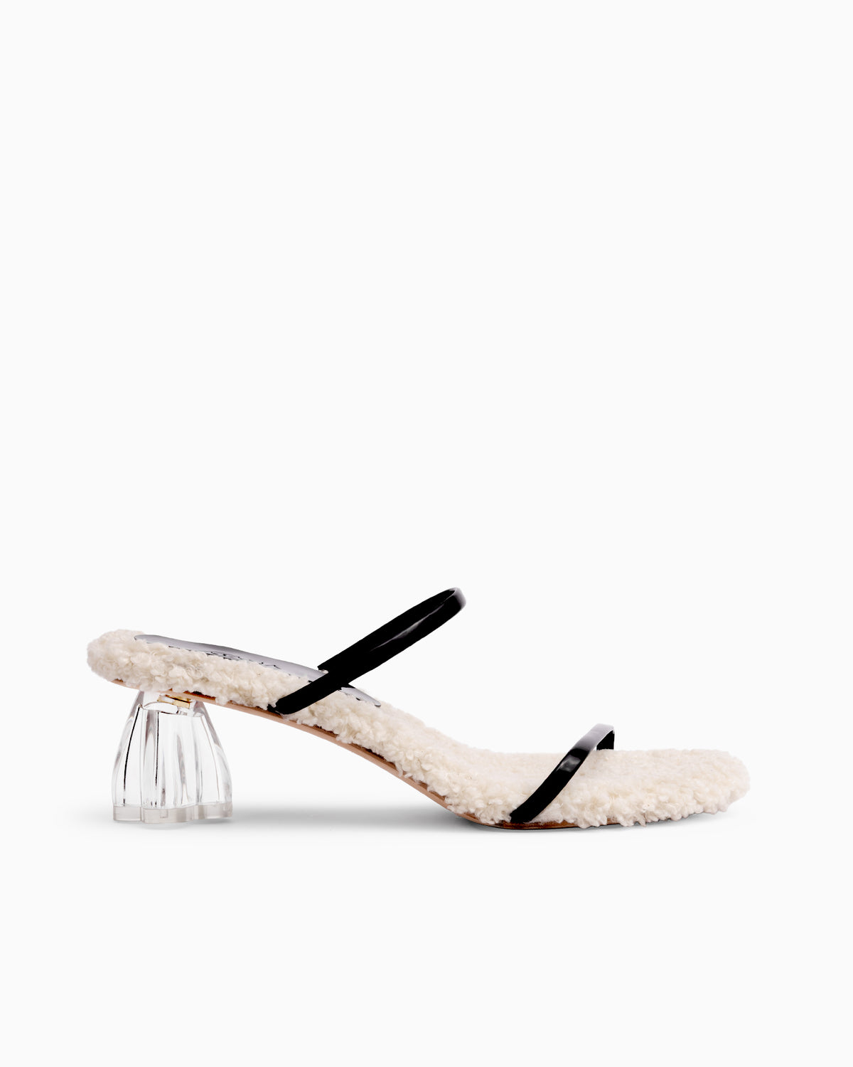 Fiorellini Glass Mule White Bouclé - HOUSE OF ATANA