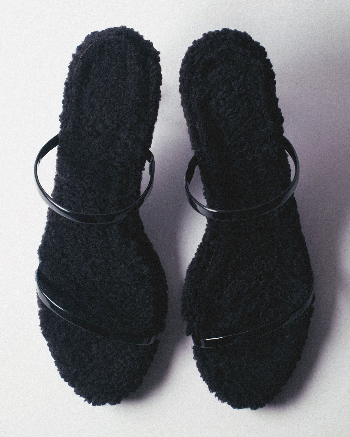 Fiorellini Glass Mule Black Bouclé - HOUSE OF ATANA