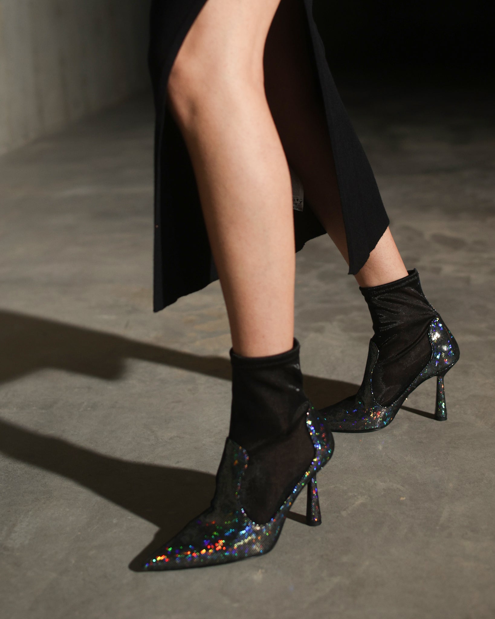 Anna Boot 95 Disco Suede Black - HOUSE OF ATANA