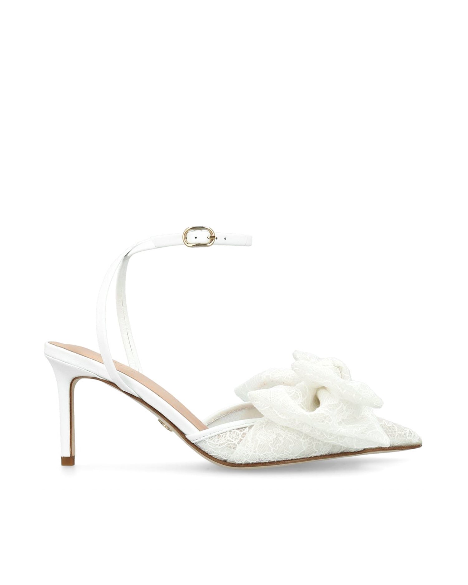 Bow Slipper 75 White Lace - HOUSE OF ATANA