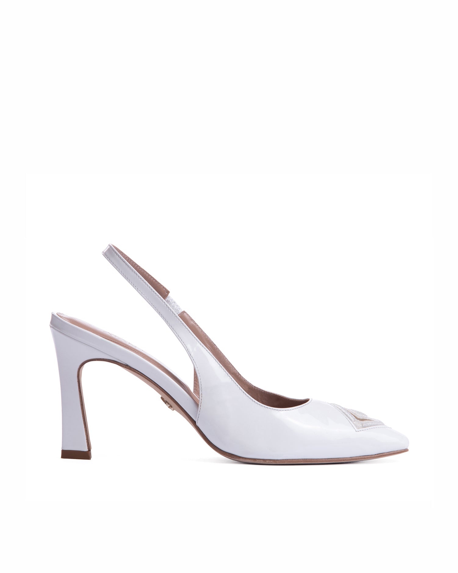 Diamond Slingback 85 White Patent - HOUSE OF ATANA