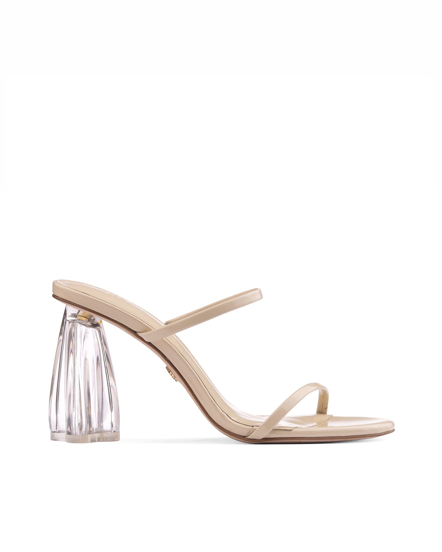 Fiorellini Glass Heel 95 Beige Patent - HOUSE OF ATANA