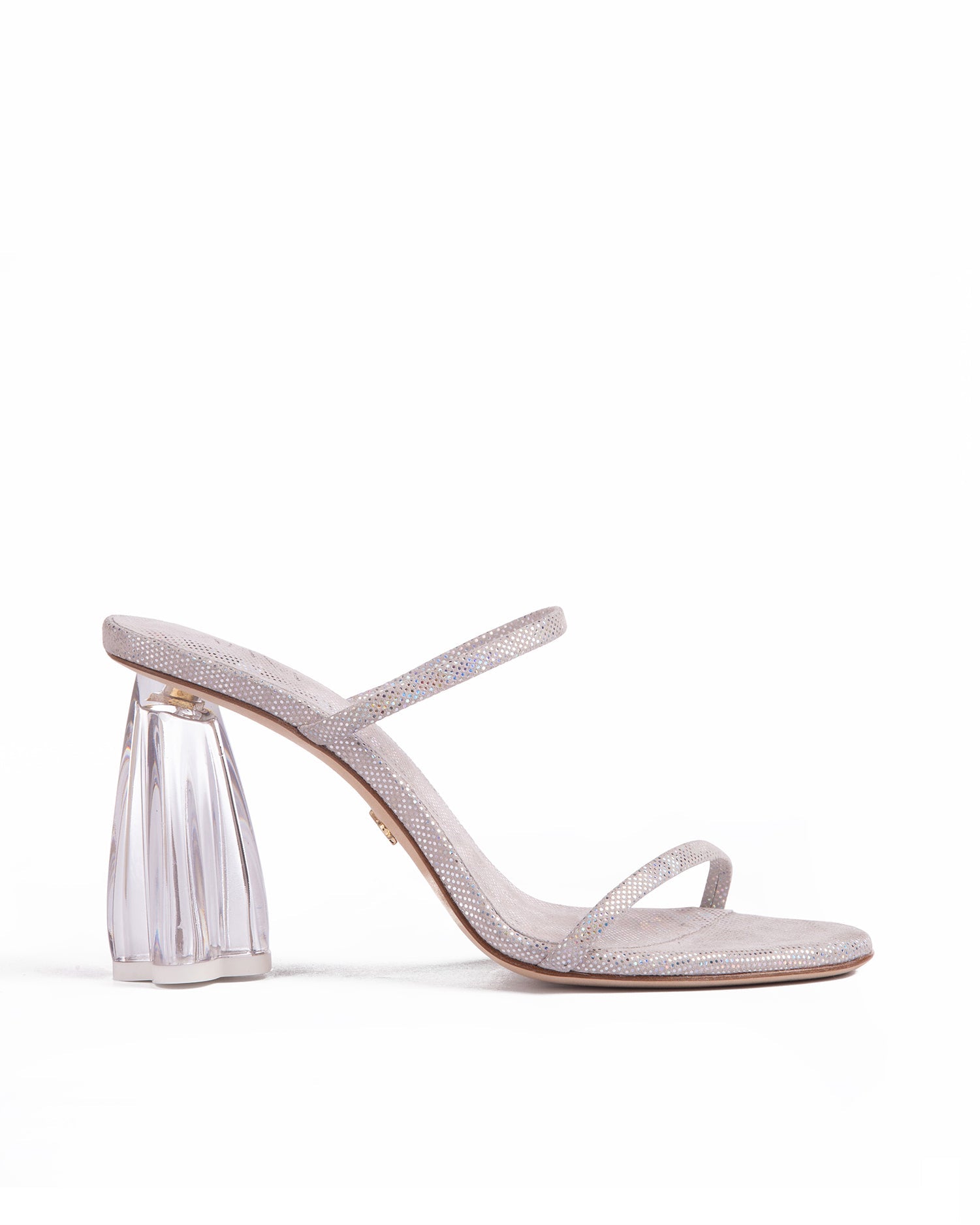 Fiorellini Glass Heel 95 Disco Suede - HOUSE OF ATANA