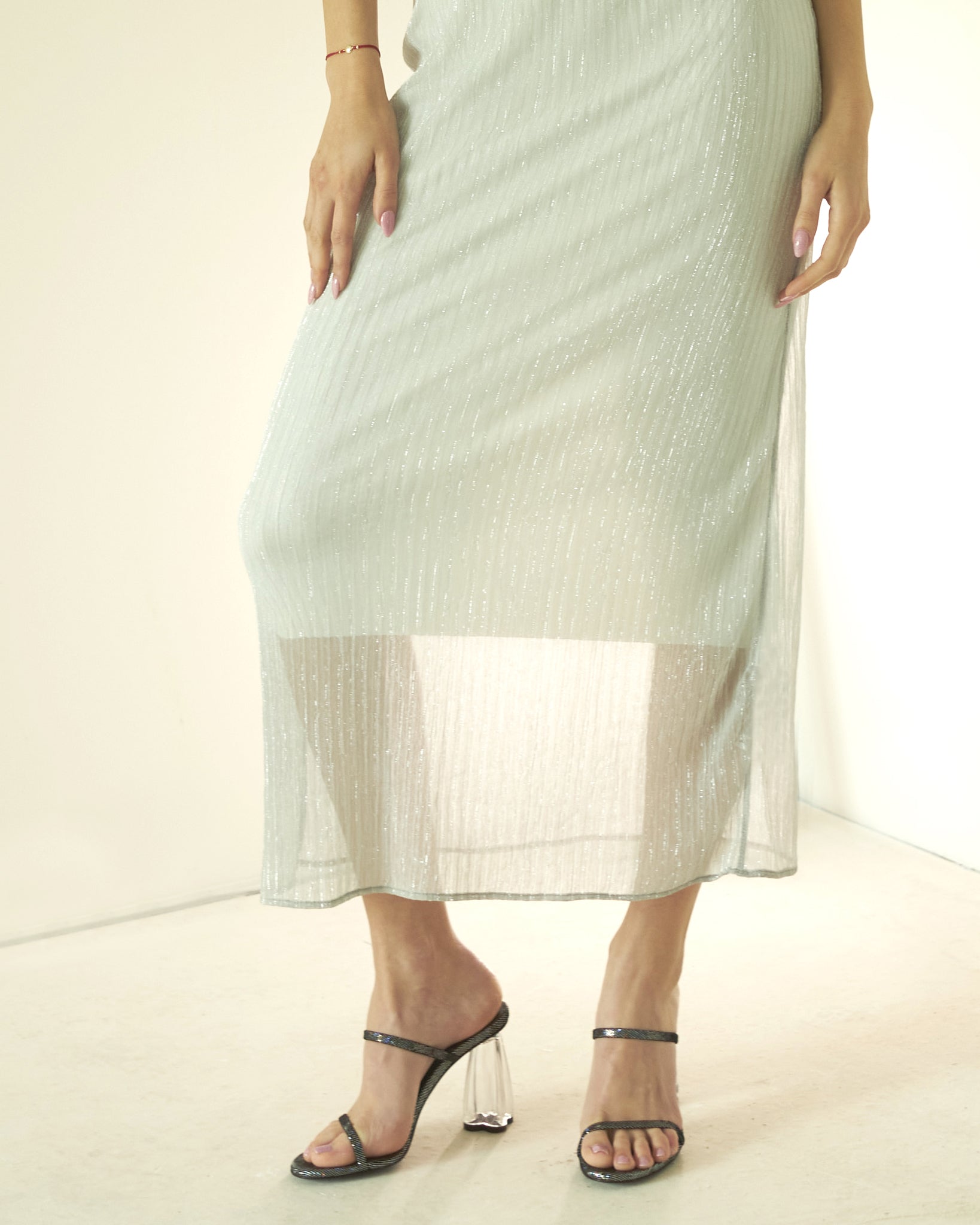 Fiorellini Glass Heel 95 Disco Suede Black - HOUSE OF ATANA