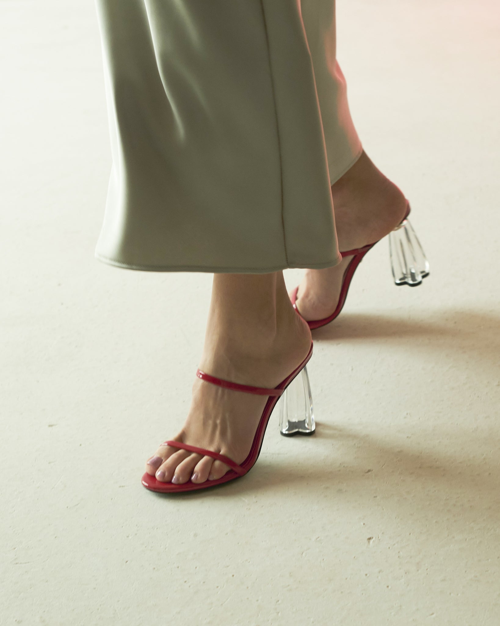 Fiorellini Glass Heel 95 Red Patent - HOUSE OF ATANA