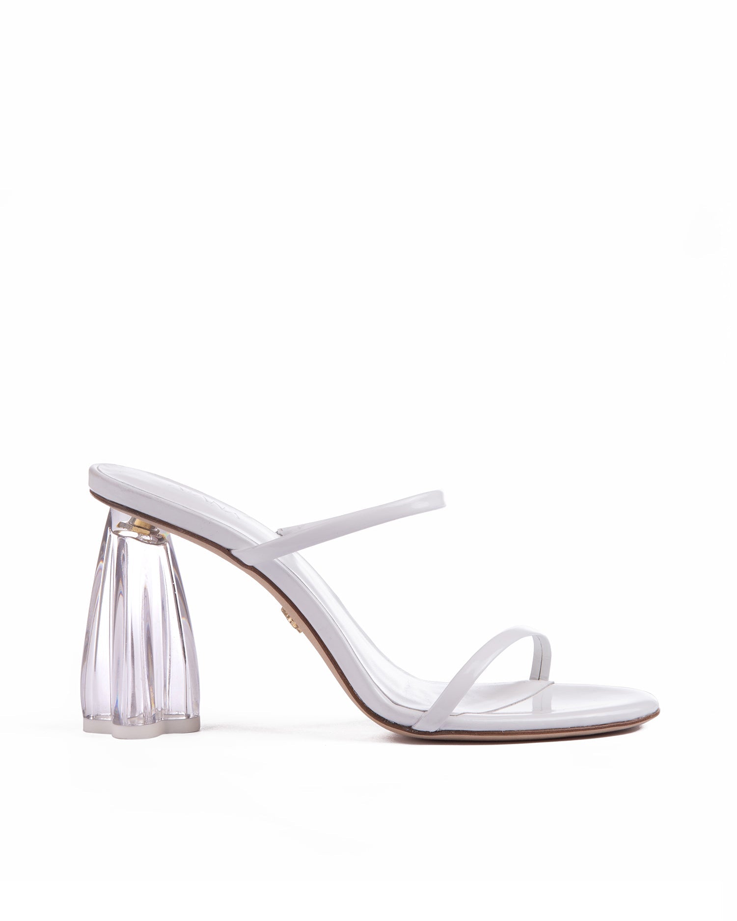 Fiorellini Glass Heel 95 White Patent - HOUSE OF ATANA