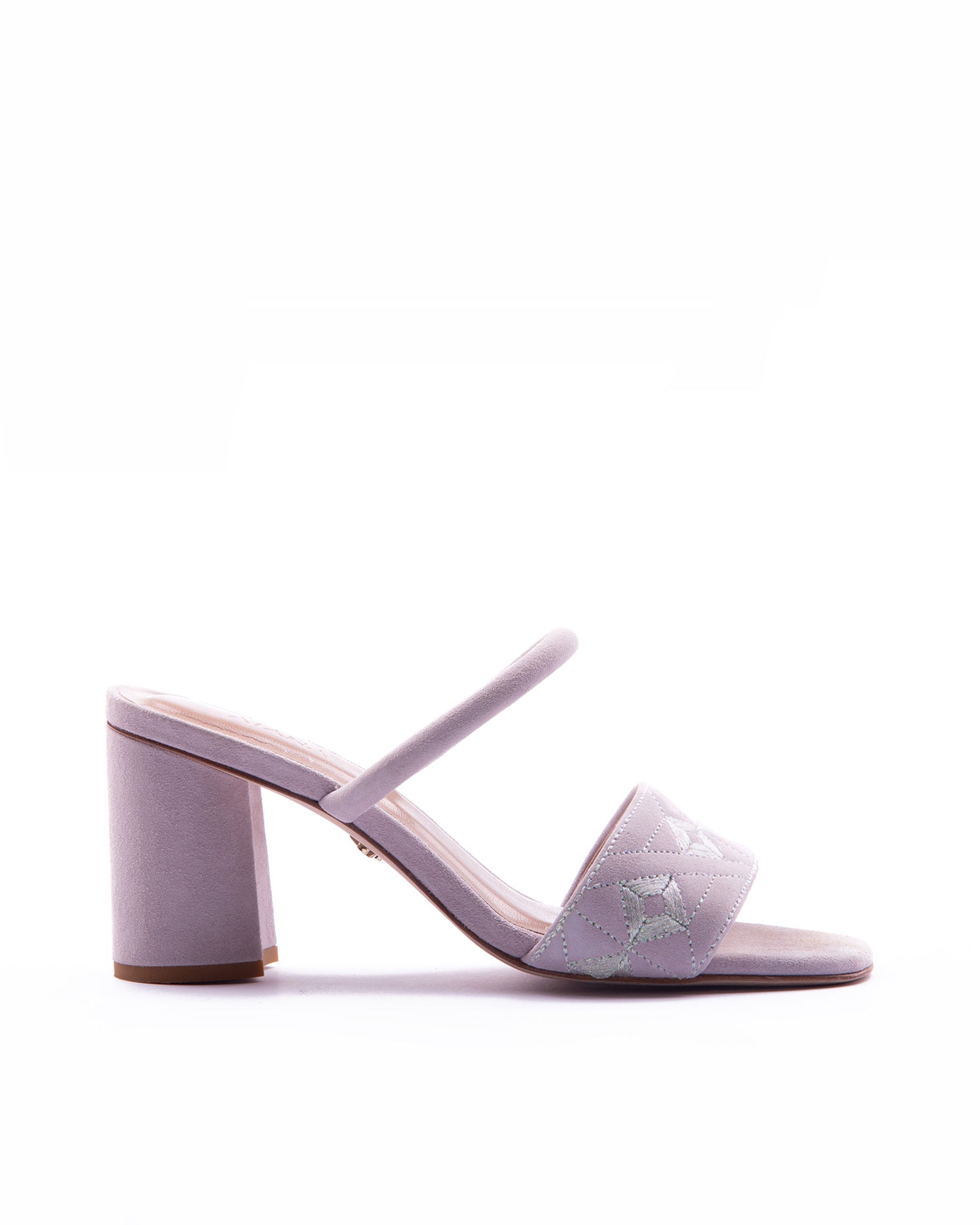 Quilted Diamond Mule 75 Ghost White - HOUSE OF ATANA