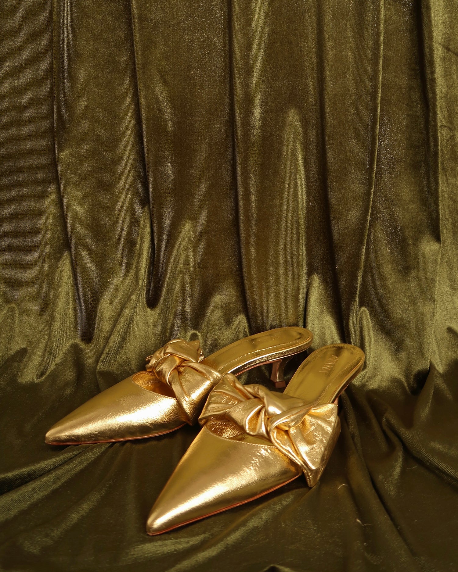 Side Tie Mule 45 Tin Foil Gold - HOUSE OF ATANA