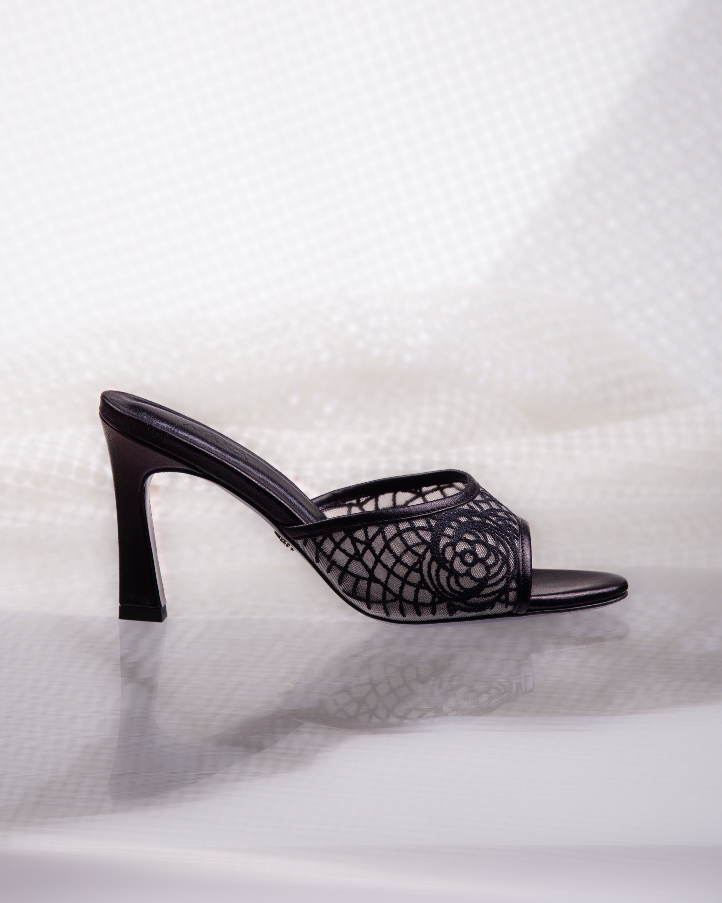 Crochet Mule 85 Black - HOUSE OF ATANA