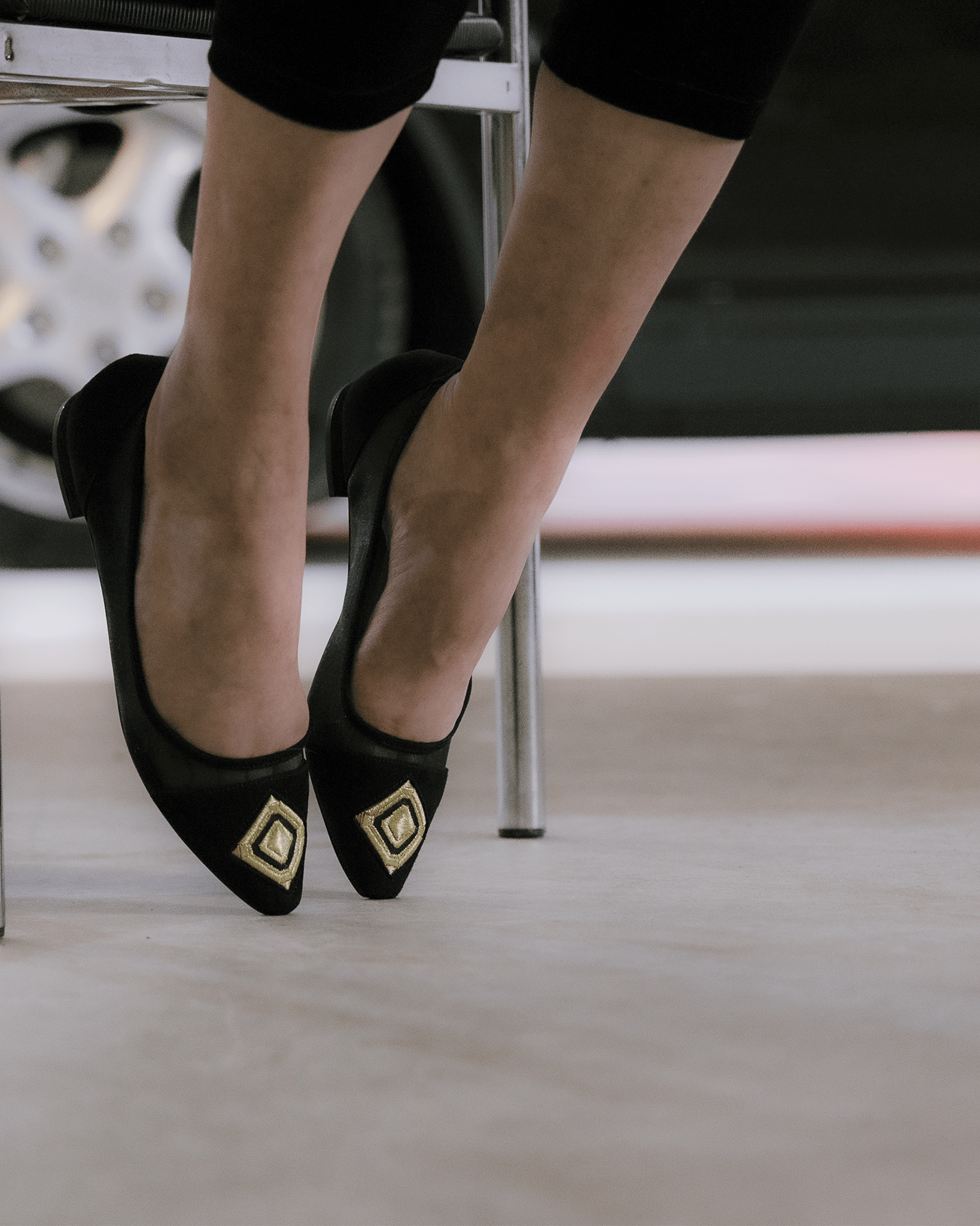 Diamond Ballerina Black Suede - HOUSE OF ATANA