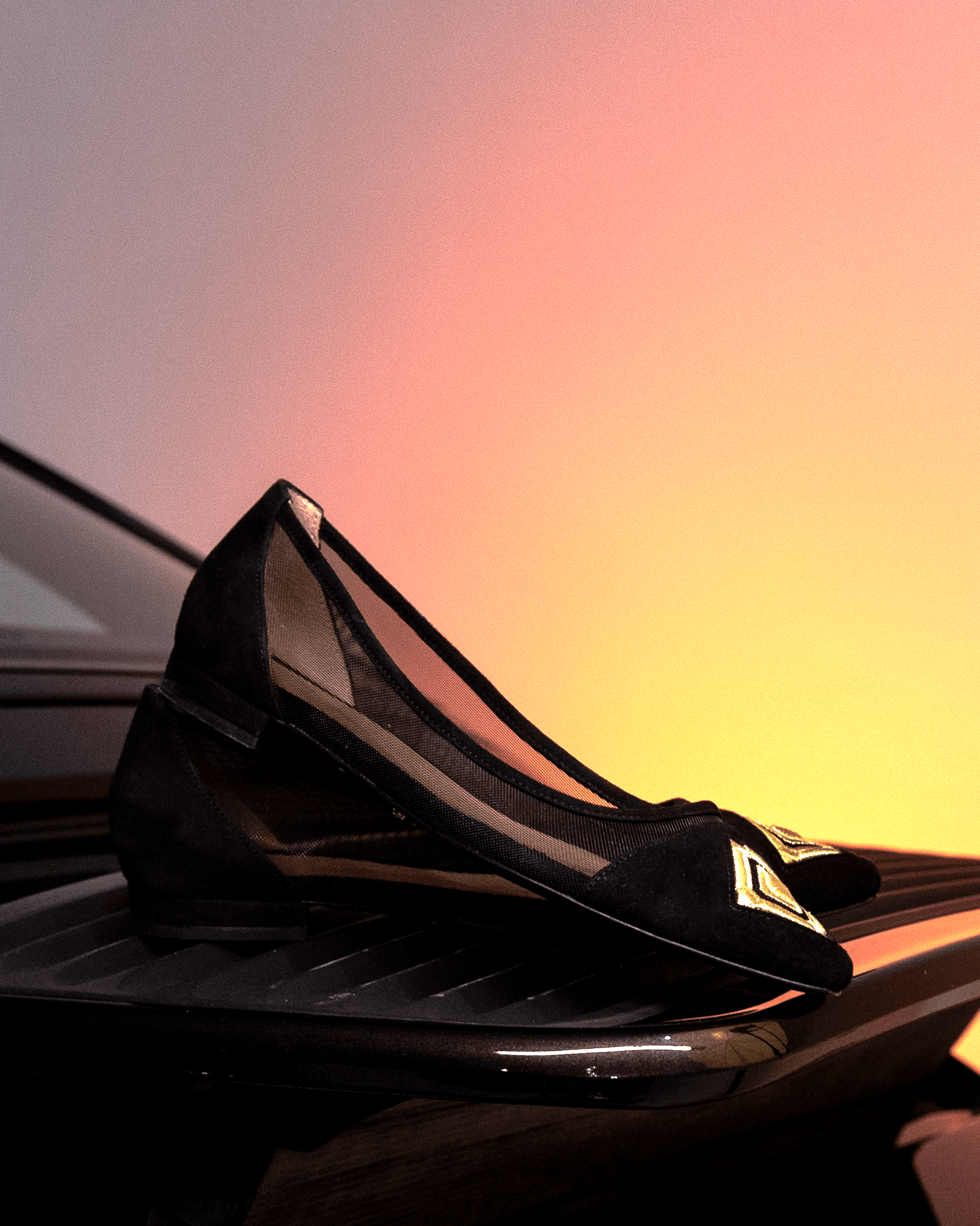 Diamond Ballerina Black Suede - HOUSE OF ATANA