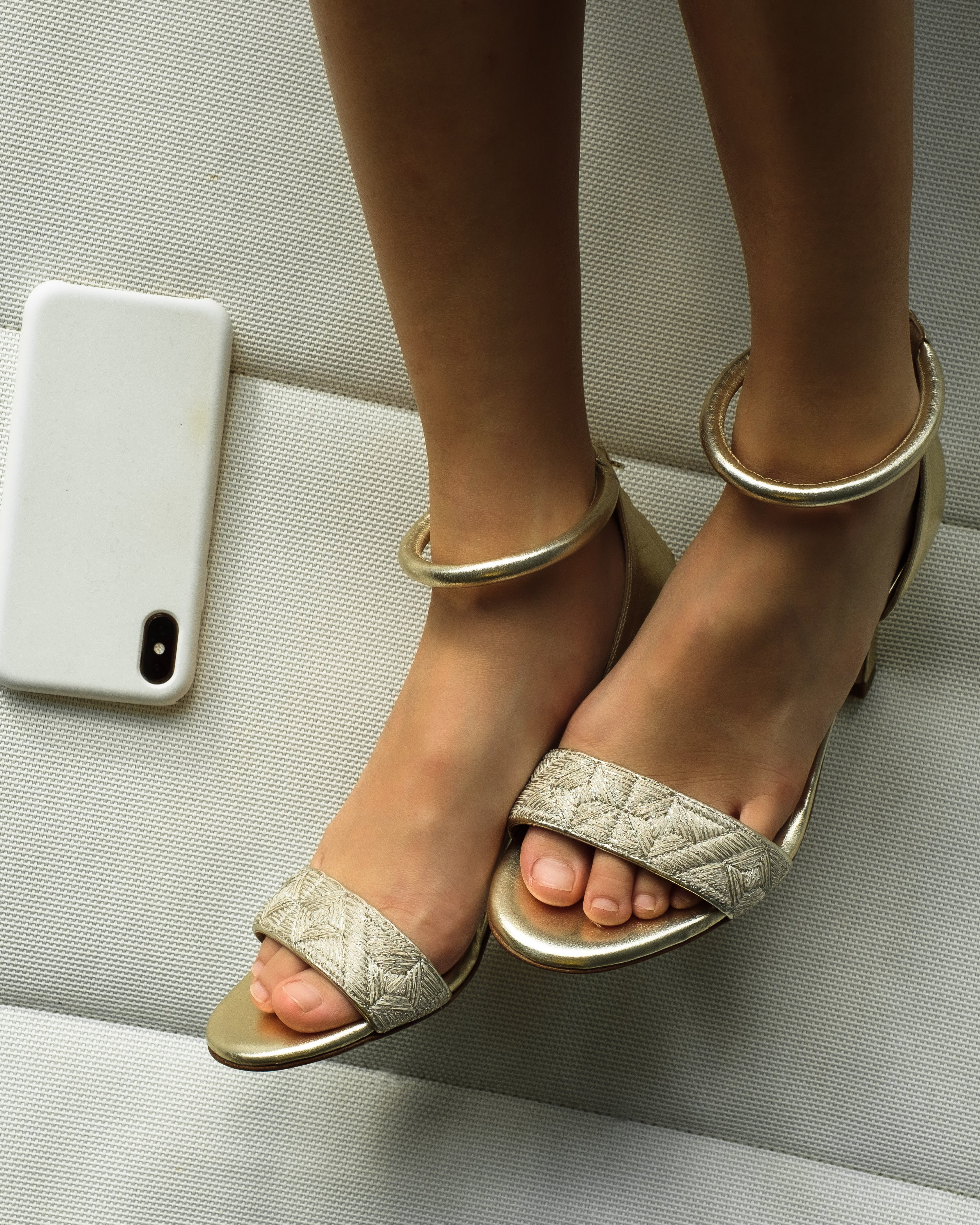 Fibre Sandal 85 Silver Metallic - HOUSE OF ATANA