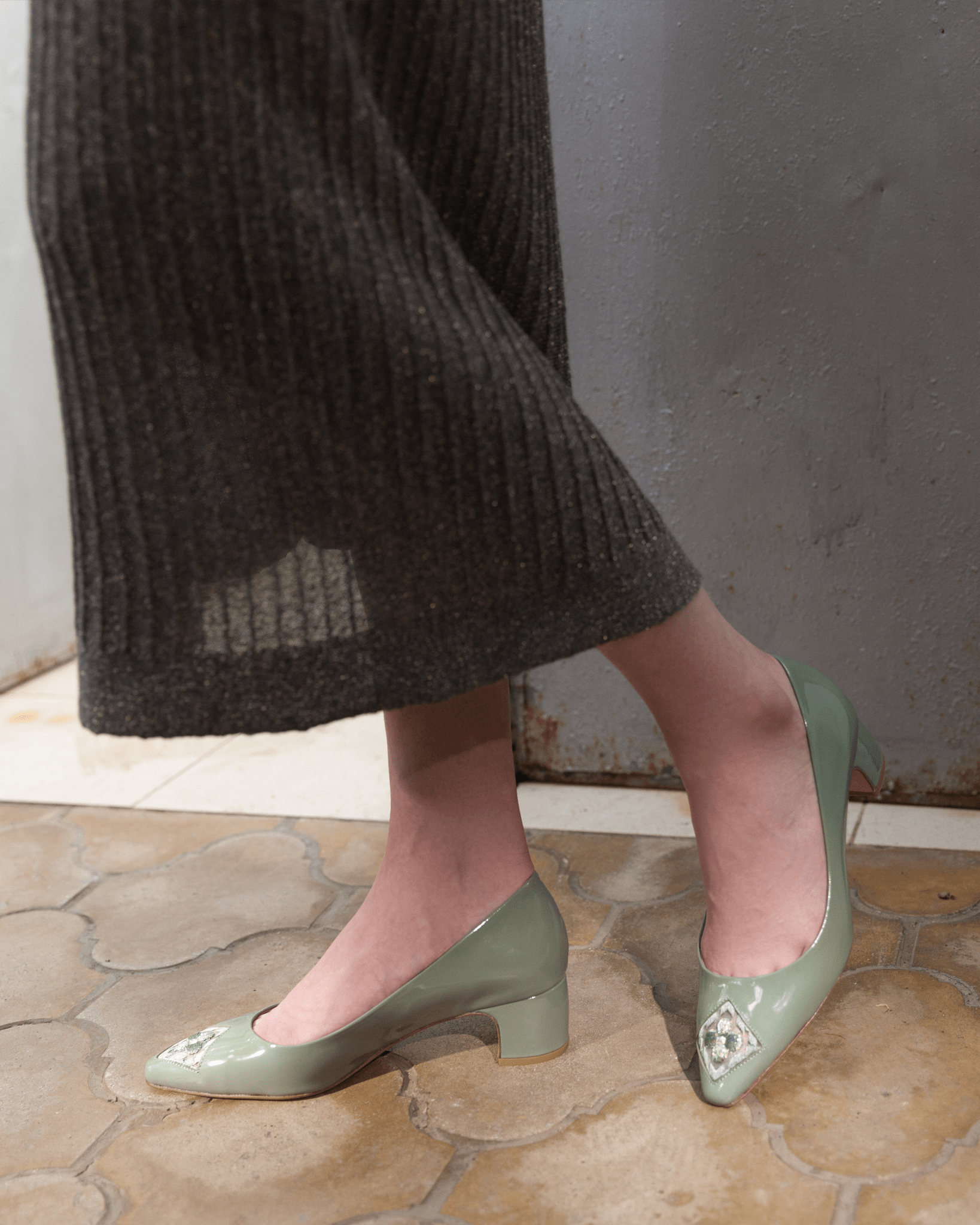 Fiorellini Pump Leather 45 Sea Green - HOUSE OF ATANA