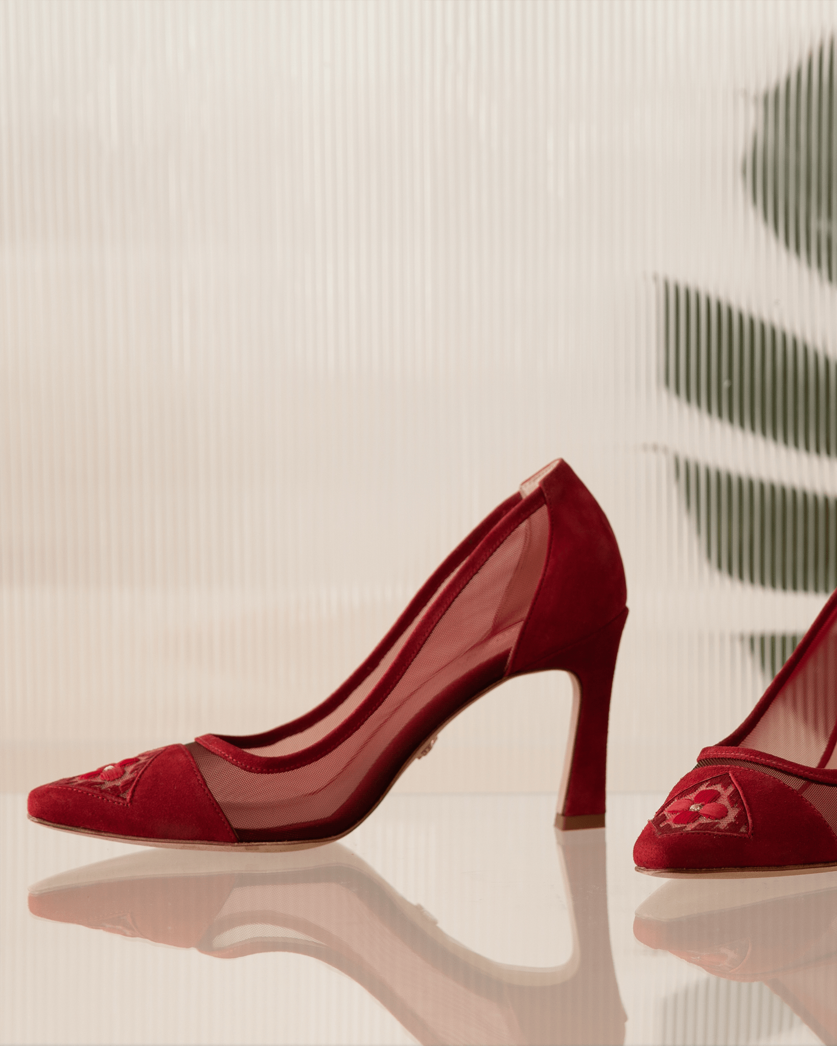 Fiorellini Pump Mesh 85 Dark Red - HOUSE OF ATANA