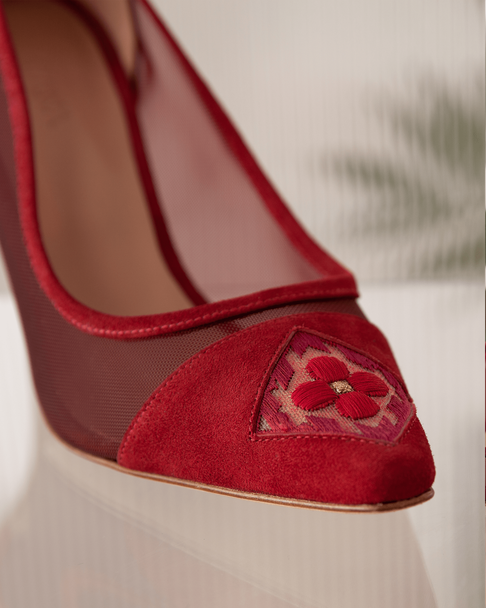 Fiorellini Pump Mesh 85 Dark Red - HOUSE OF ATANA