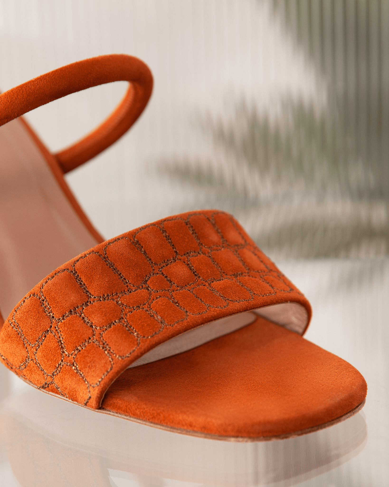 Quilted Croc Mule 75 Sienna Suede - HOUSE OF ATANA