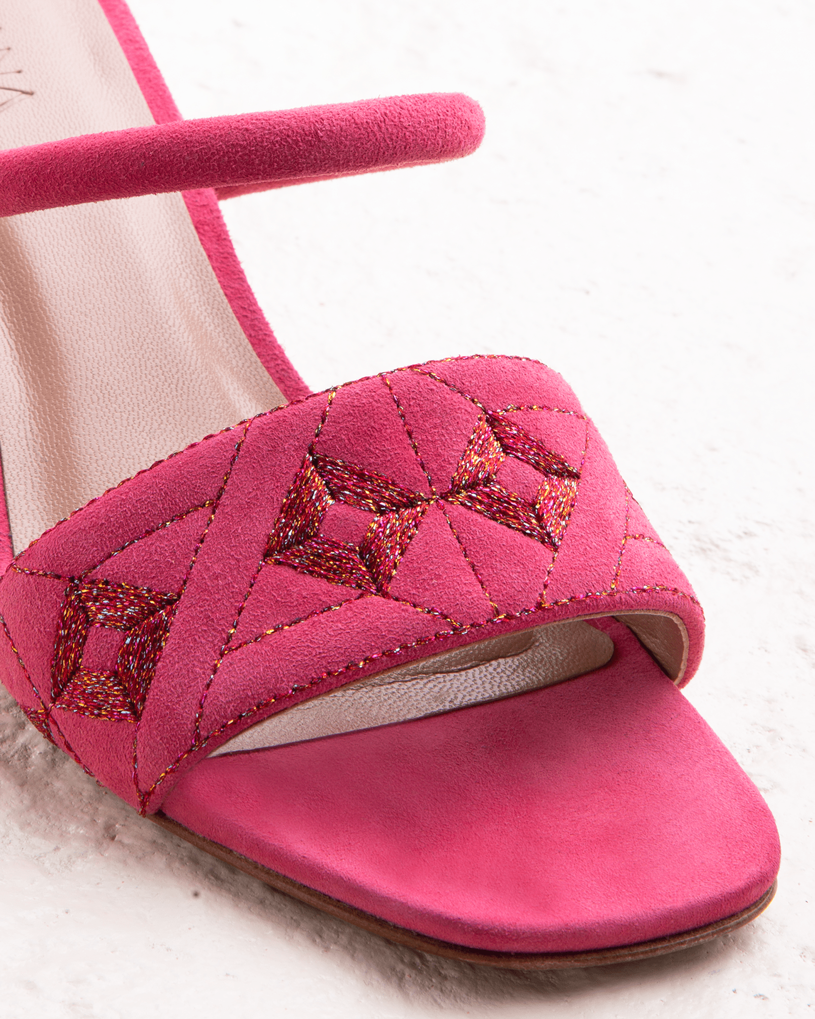 Quilted Diamond Mule 55 Deep Pink - HOUSE OF ATANA