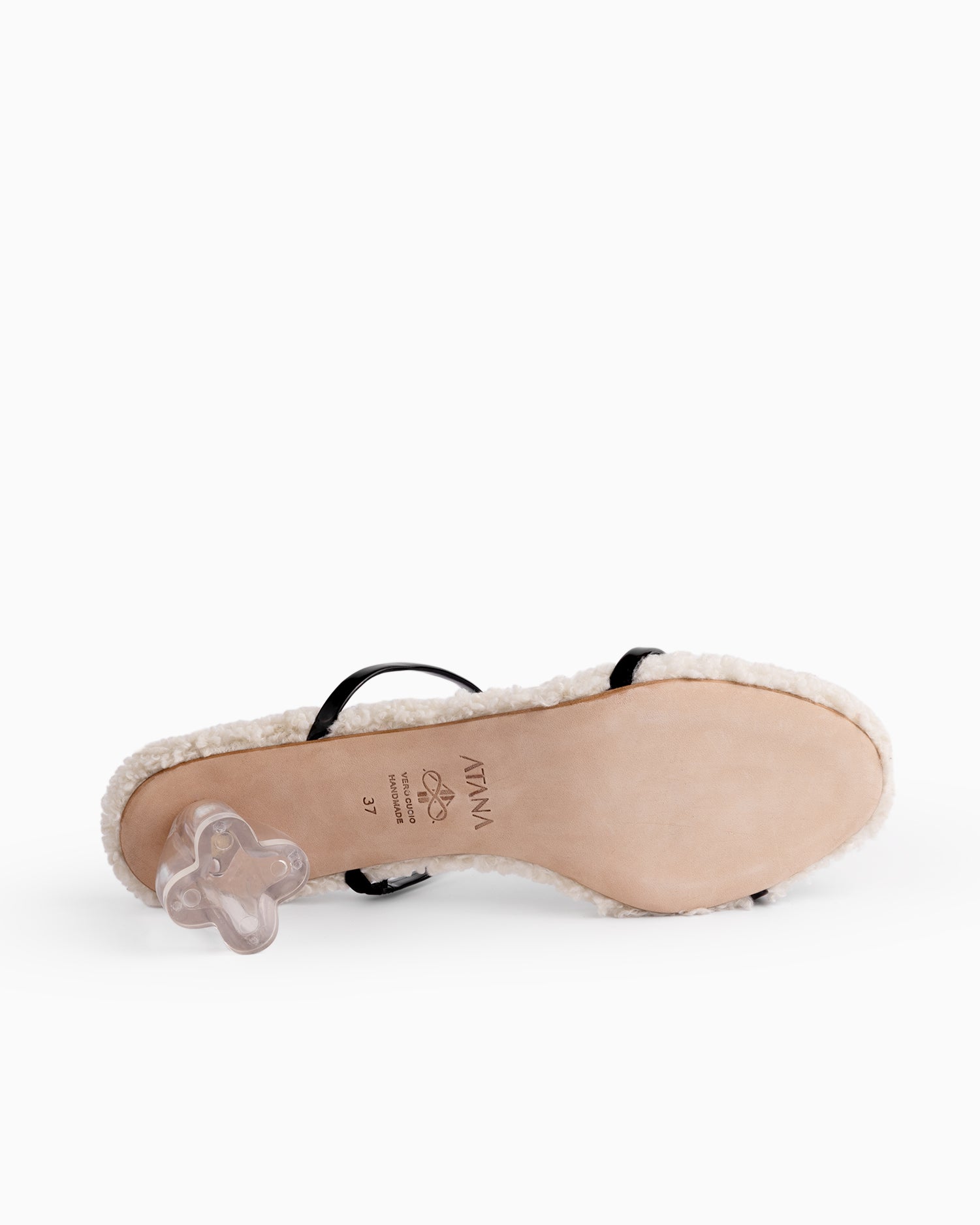 Fiorellini Glass Mule White Bouclé - HOUSE OF ATANA