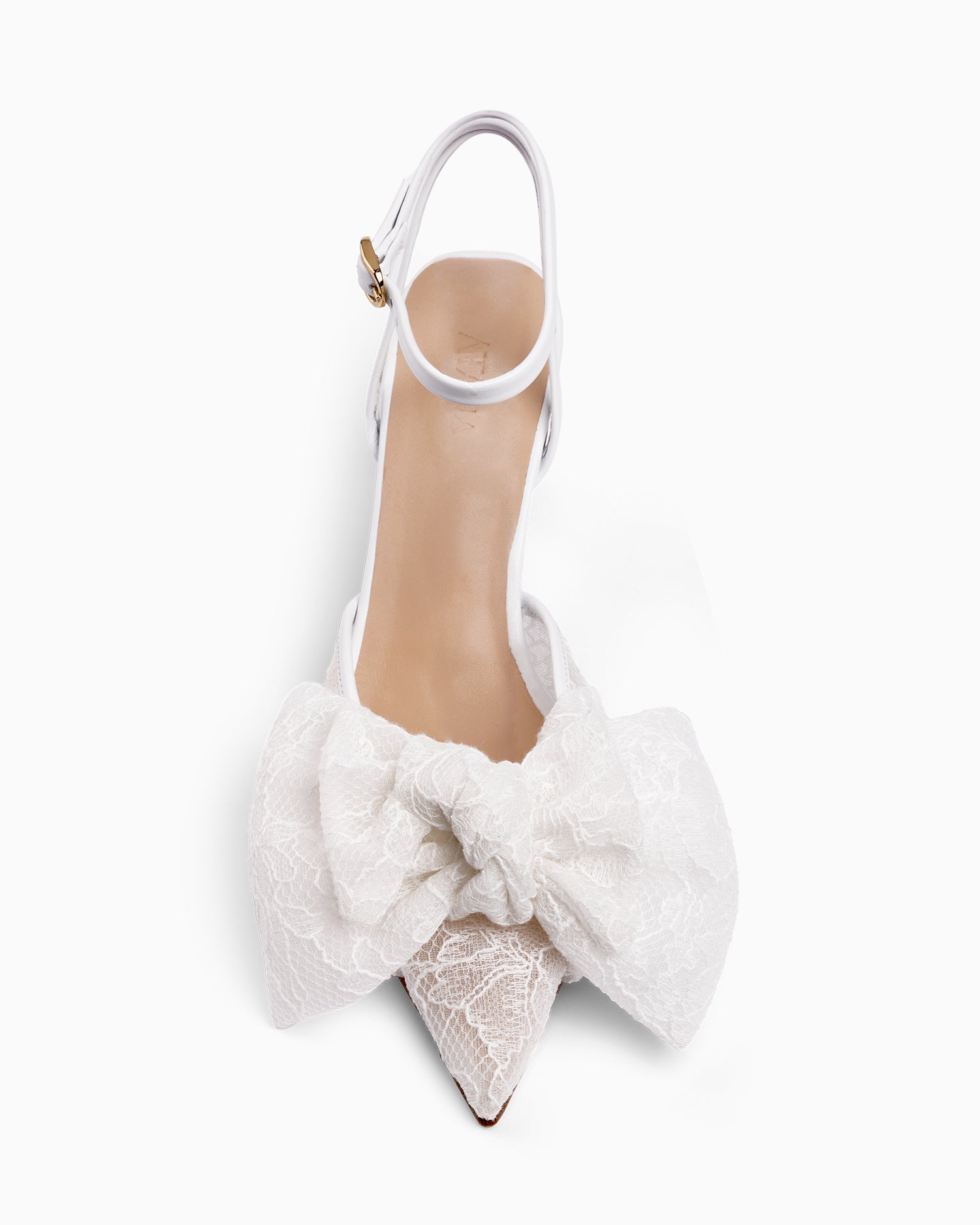 Bow Slipper 75 White Lace - HOUSE OF ATANA