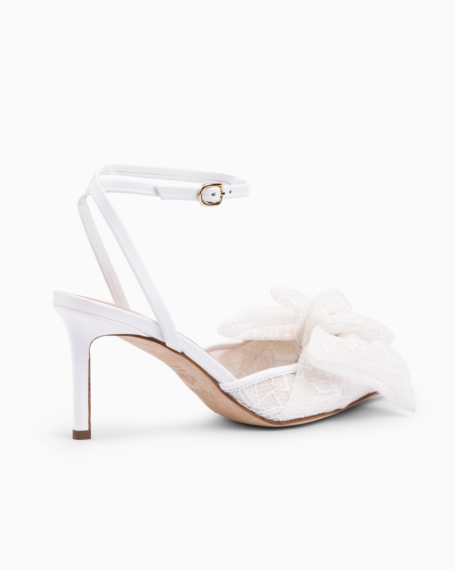 Bow Slipper 75 White Lace - HOUSE OF ATANA