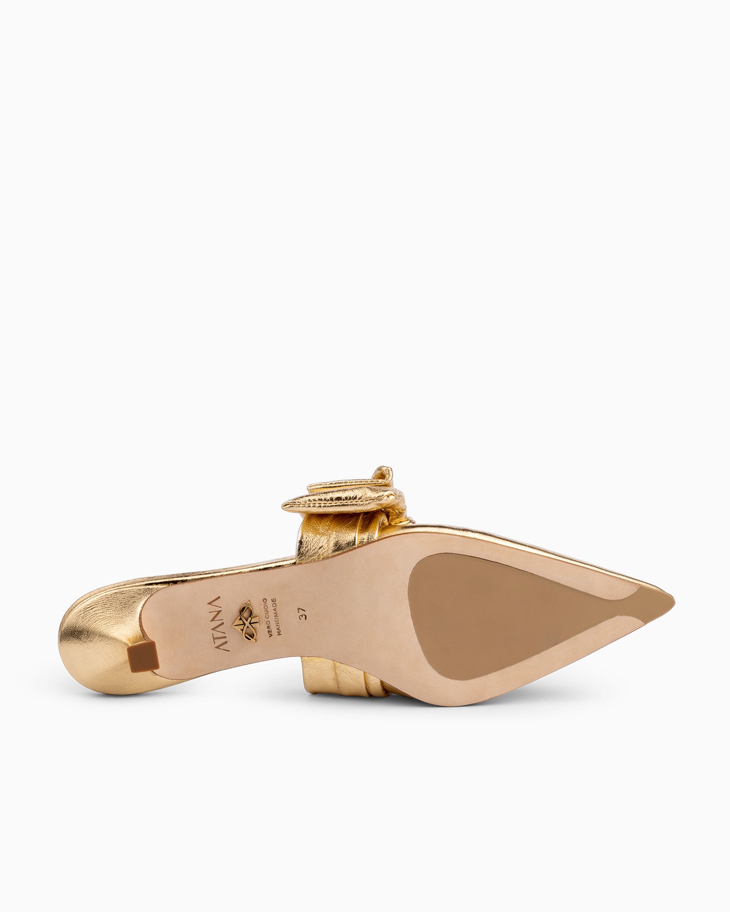 Side Tie Mule 45 Tin Foil Gold - HOUSE OF ATANA