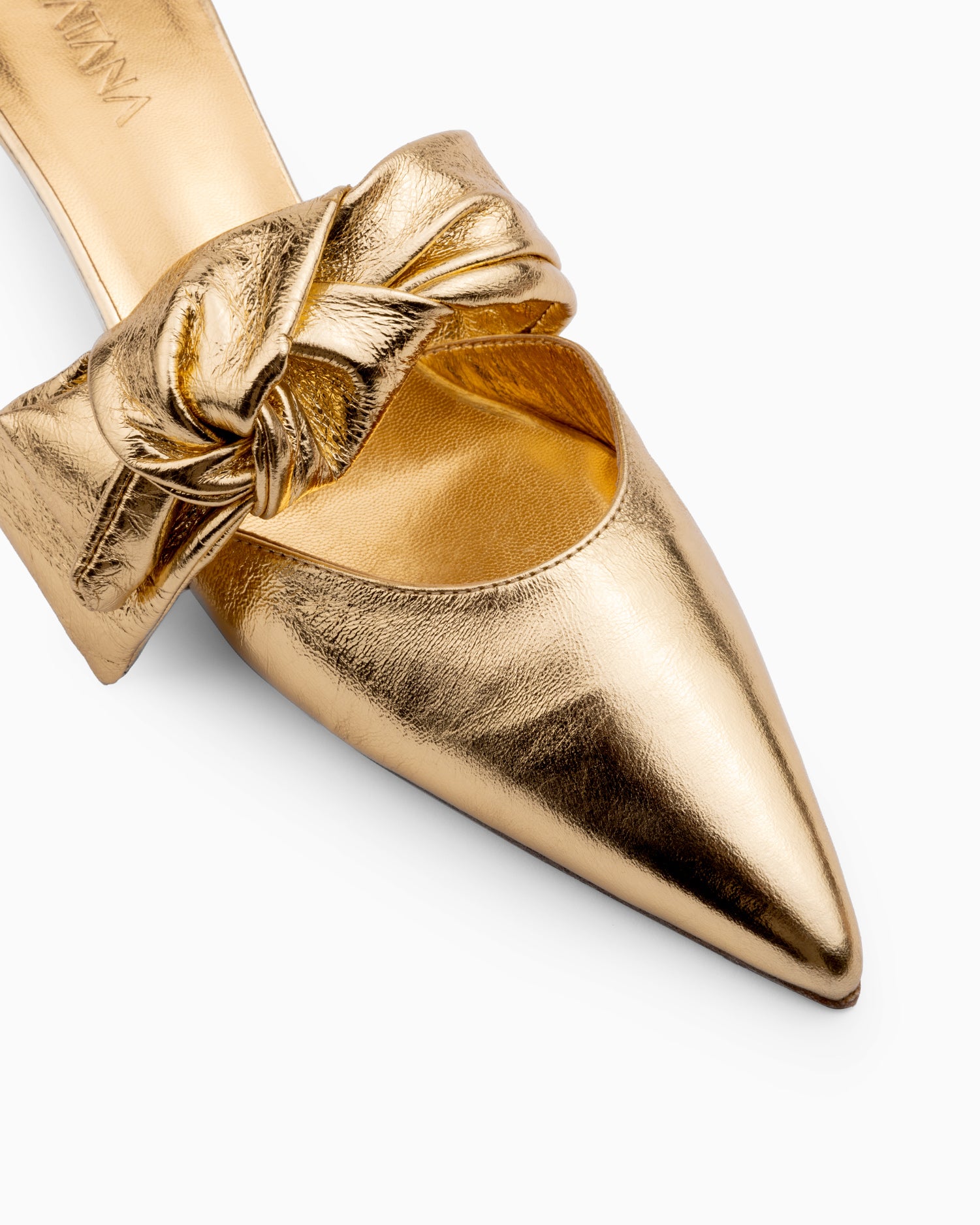 Side Tie Mule 45 Tin Foil Gold - HOUSE OF ATANA