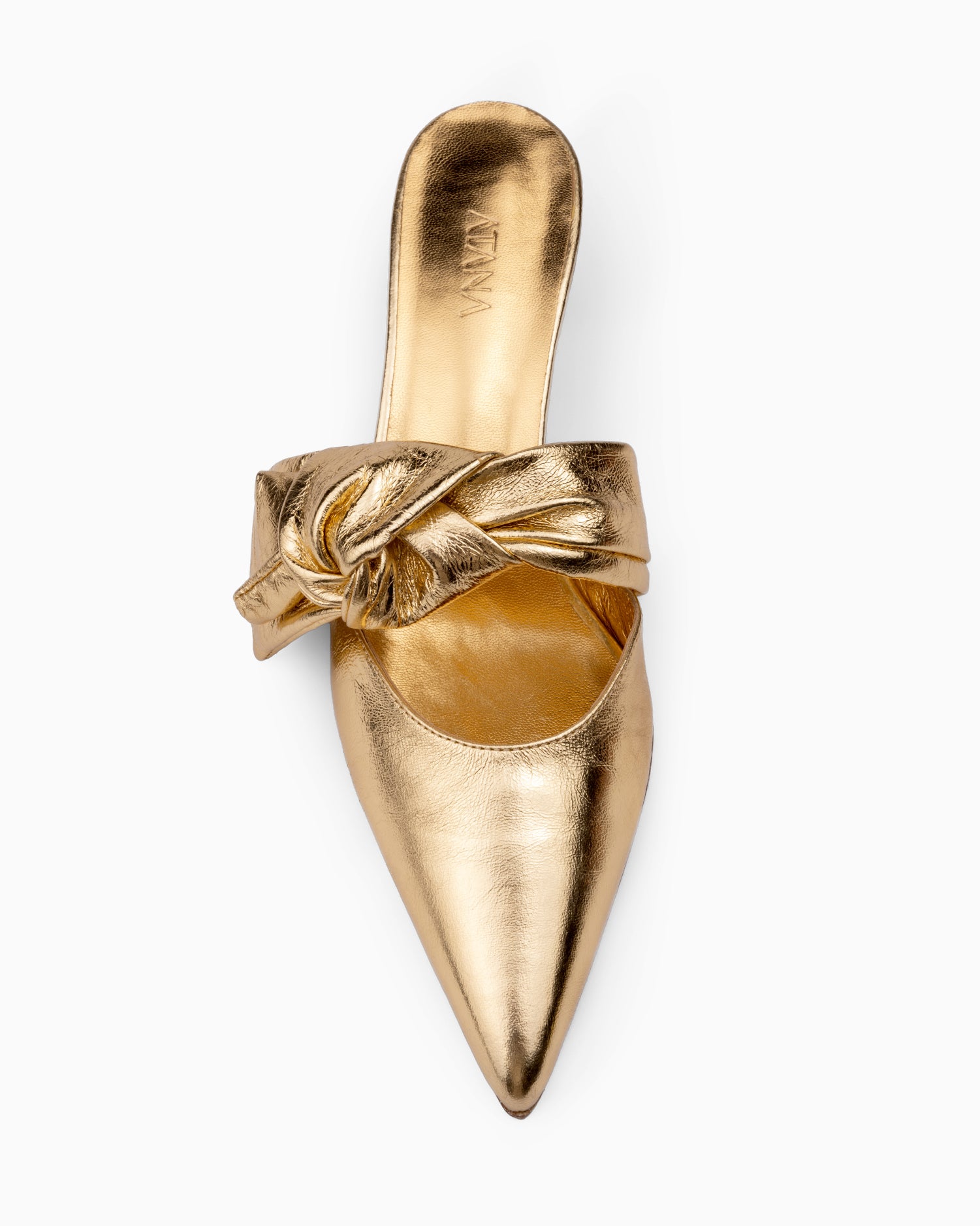 Side Tie Mule 45 Tin Foil Gold - HOUSE OF ATANA