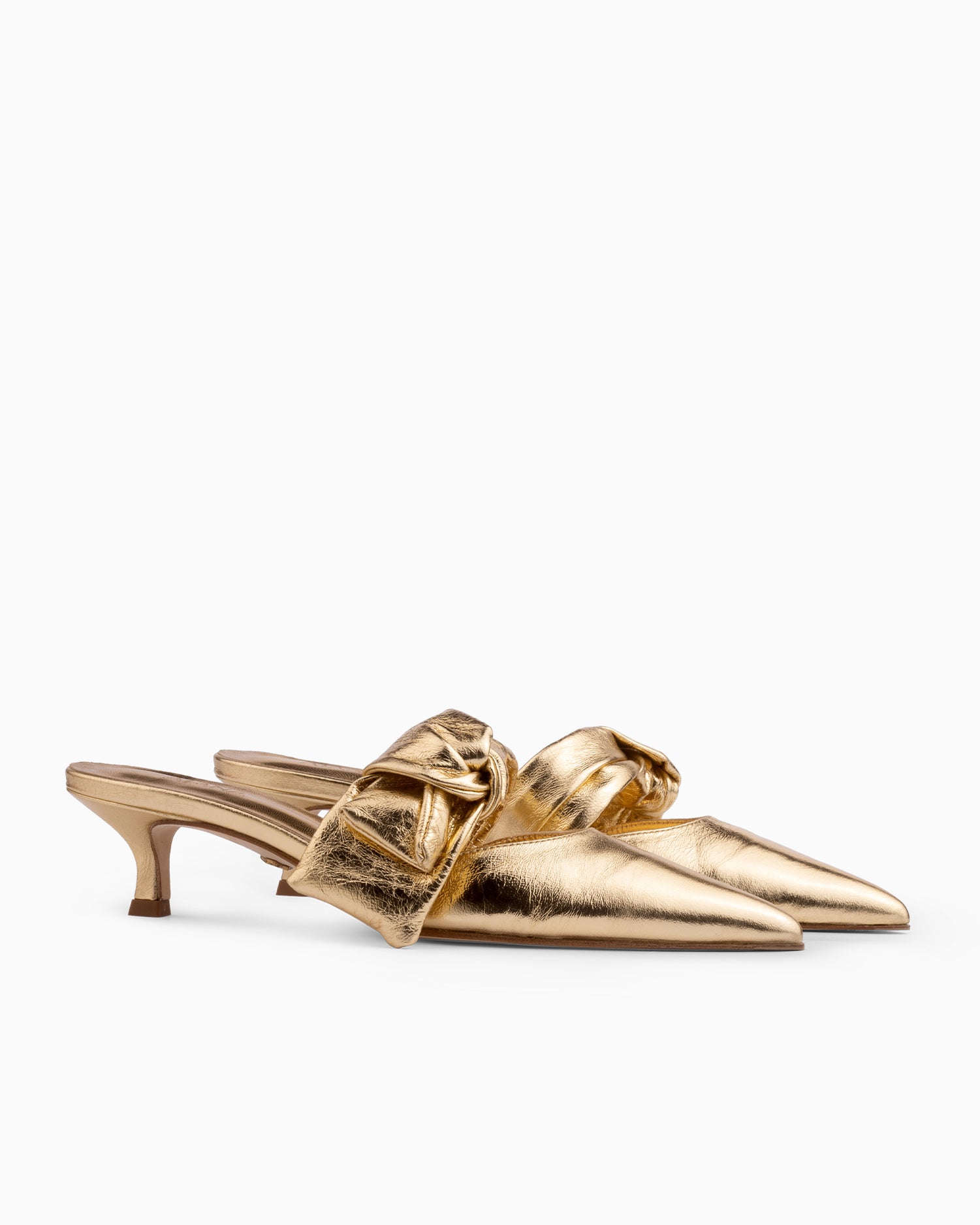 Side Tie Mule 45 Tin Foil Gold - HOUSE OF ATANA
