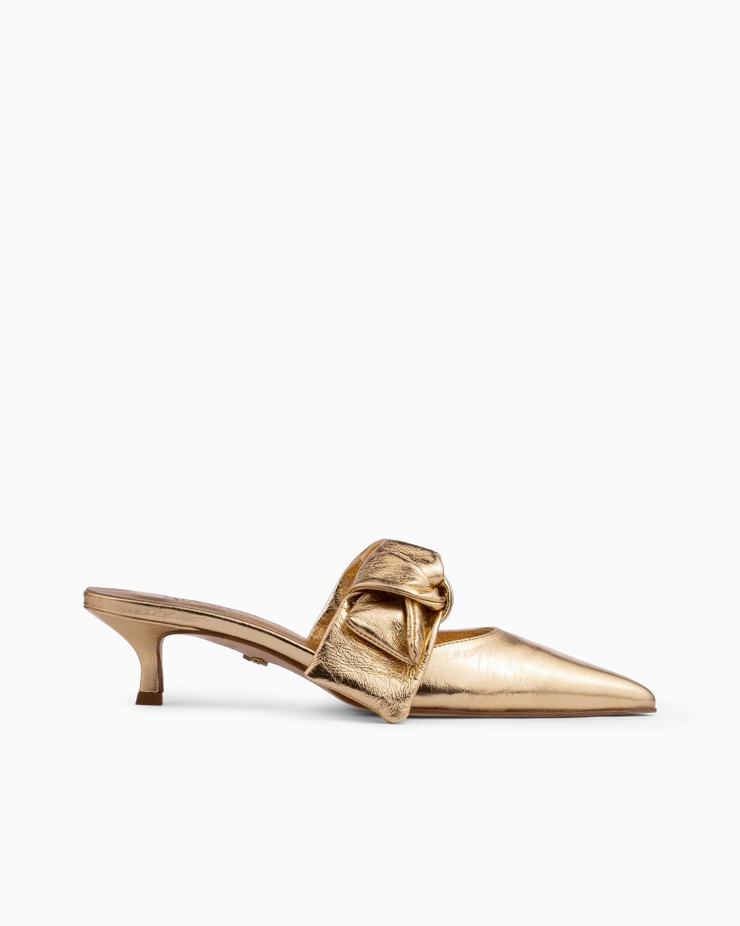 Side Tie Mule 45 Tin Foil Gold - HOUSE OF ATANA