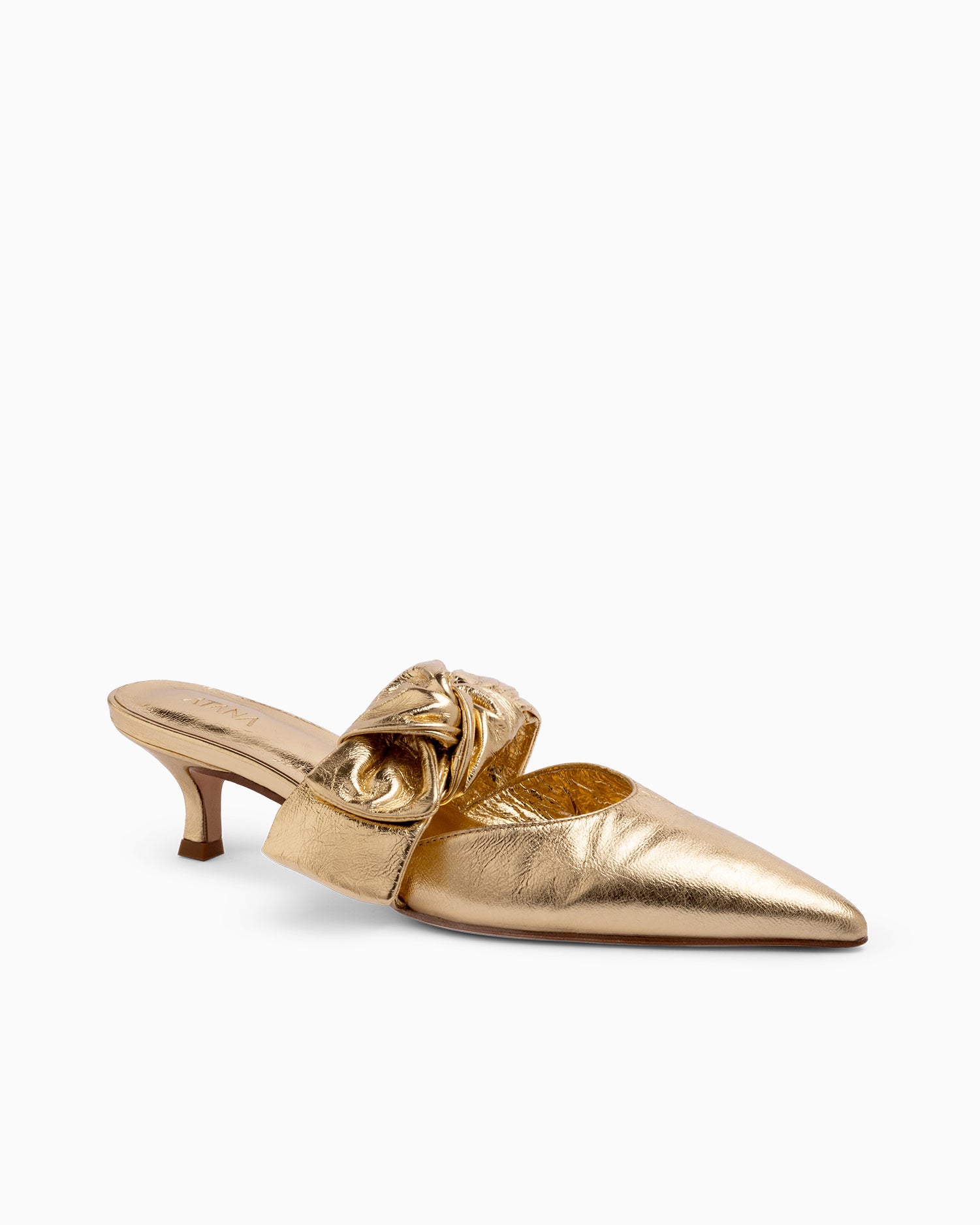 Side Tie Mule 45 Tin Foil Gold - HOUSE OF ATANA