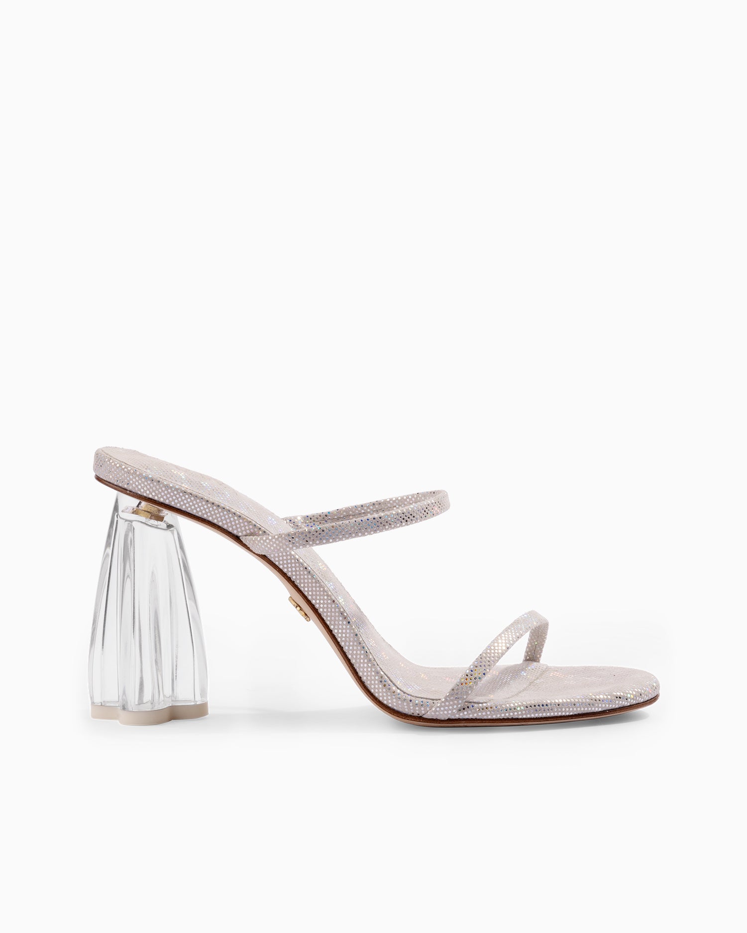 Fiorellini Glass Heel 95 Disco Suede - HOUSE OF ATANA
