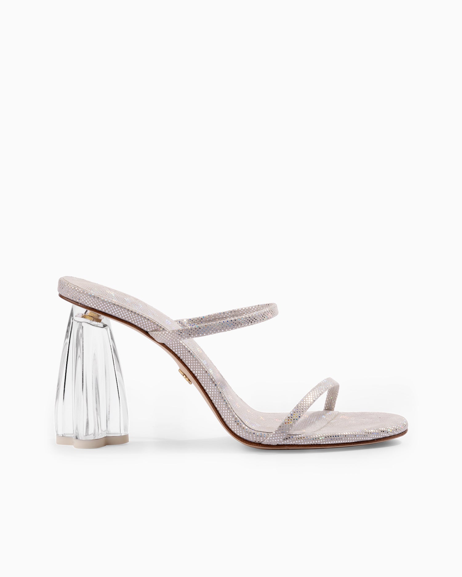 Fiorellini Glass Heel 95 Disco Suede - HOUSE OF ATANA