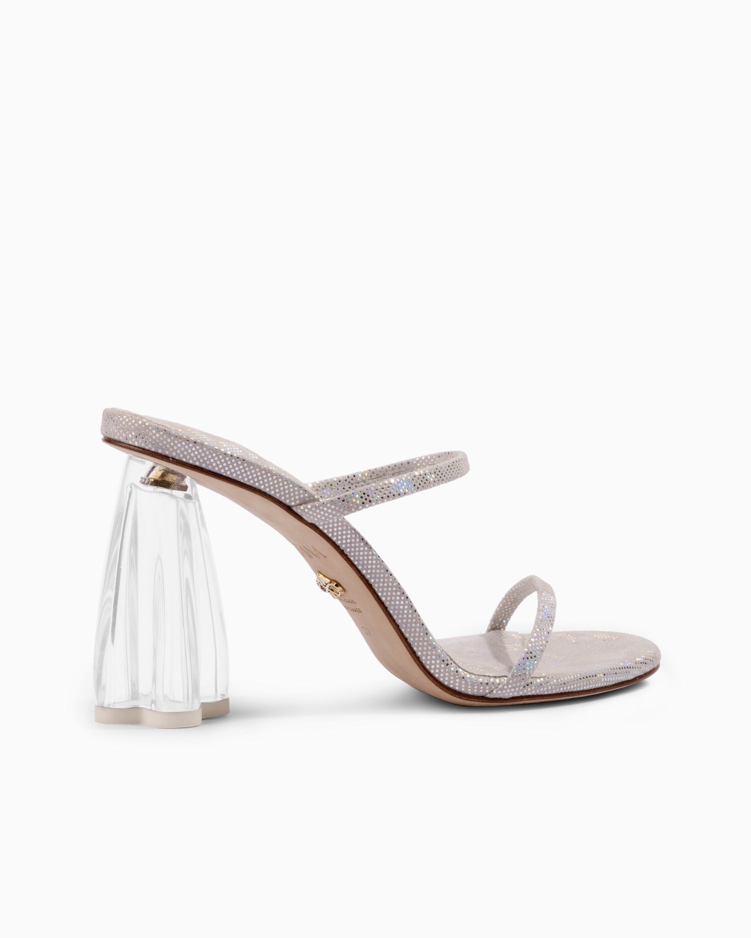 Fiorellini Glass Heel 95 Disco Suede - HOUSE OF ATANA