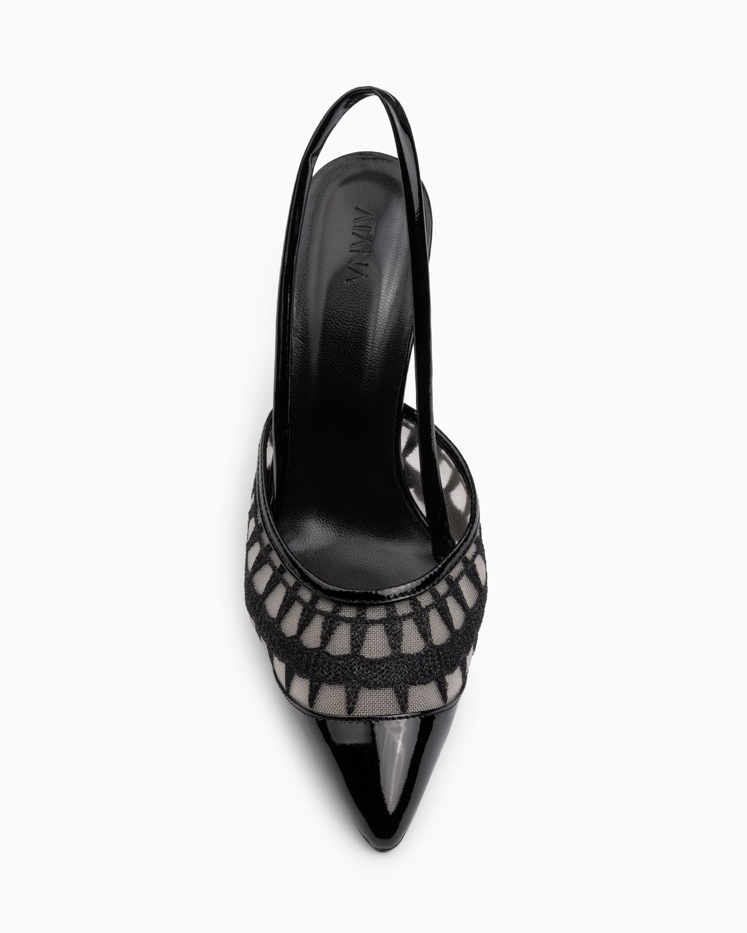 Lace Sling 95 Black Patent - HOUSE OF ATANA