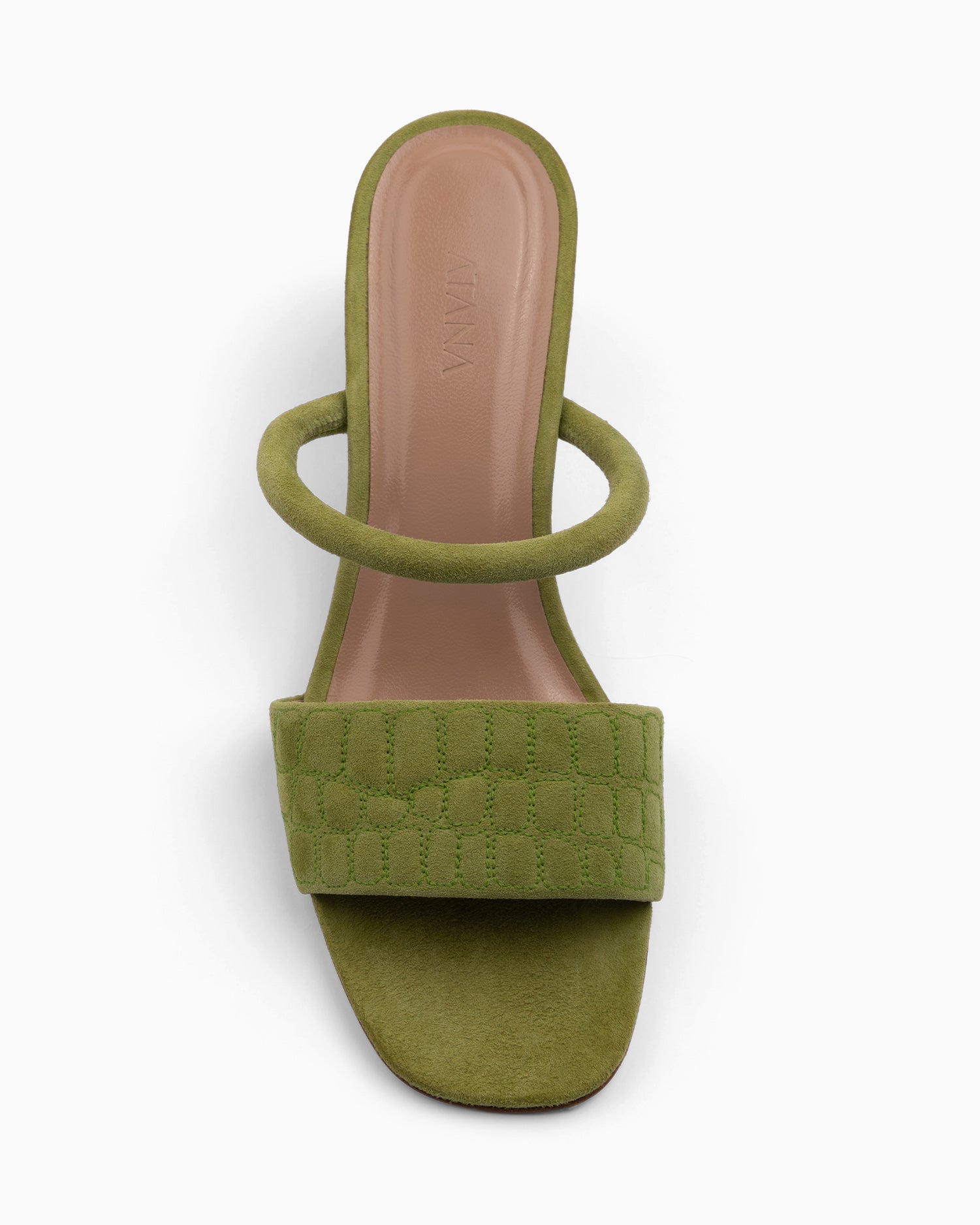 Quilted Croc Mule 55 Green - HOUSE OF ATANA