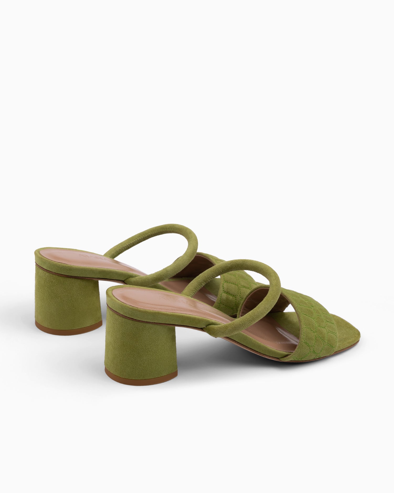 Quilted Croc Mule 55 Green - HOUSE OF ATANA