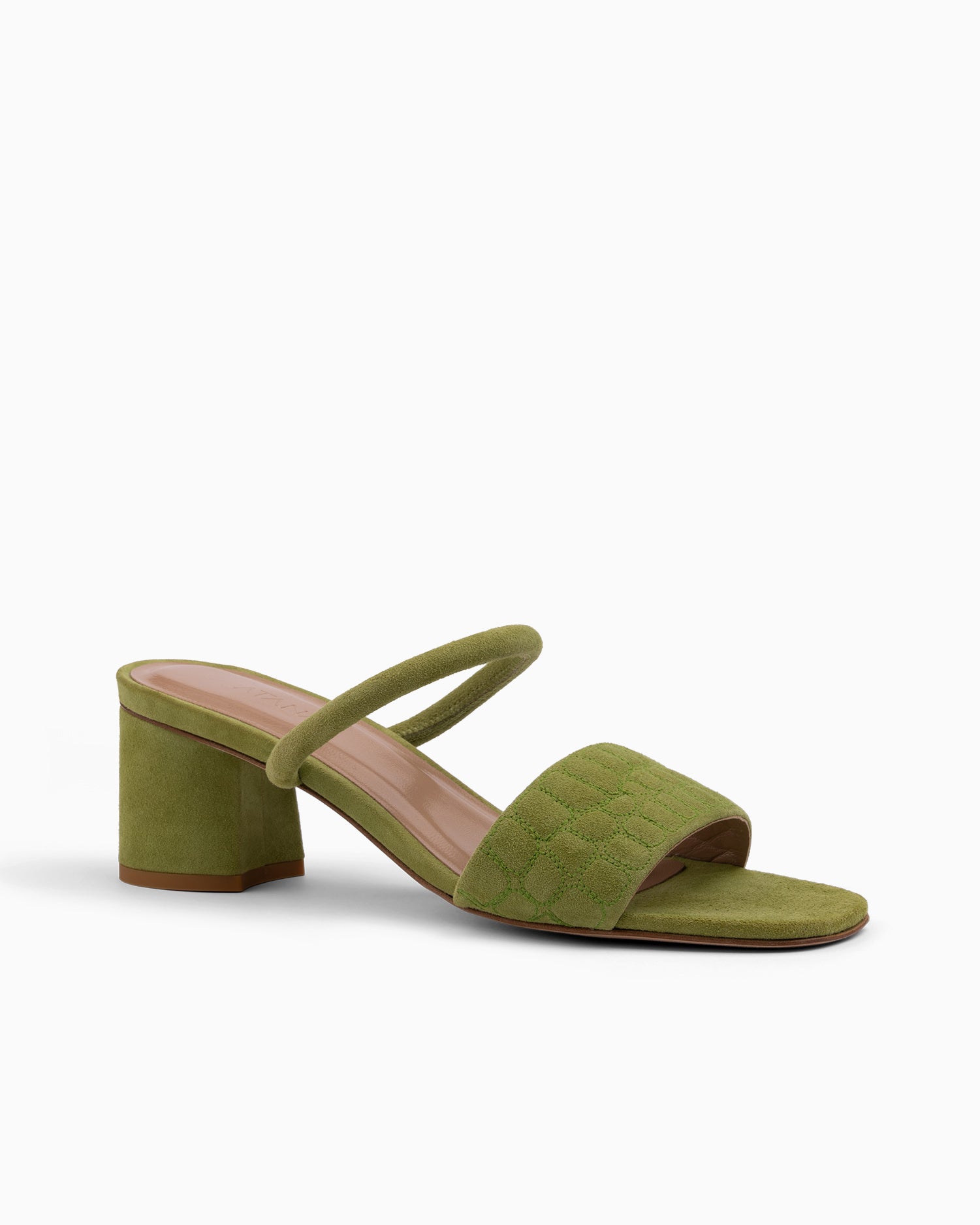 Quilted Croc Mule 55 Green - HOUSE OF ATANA