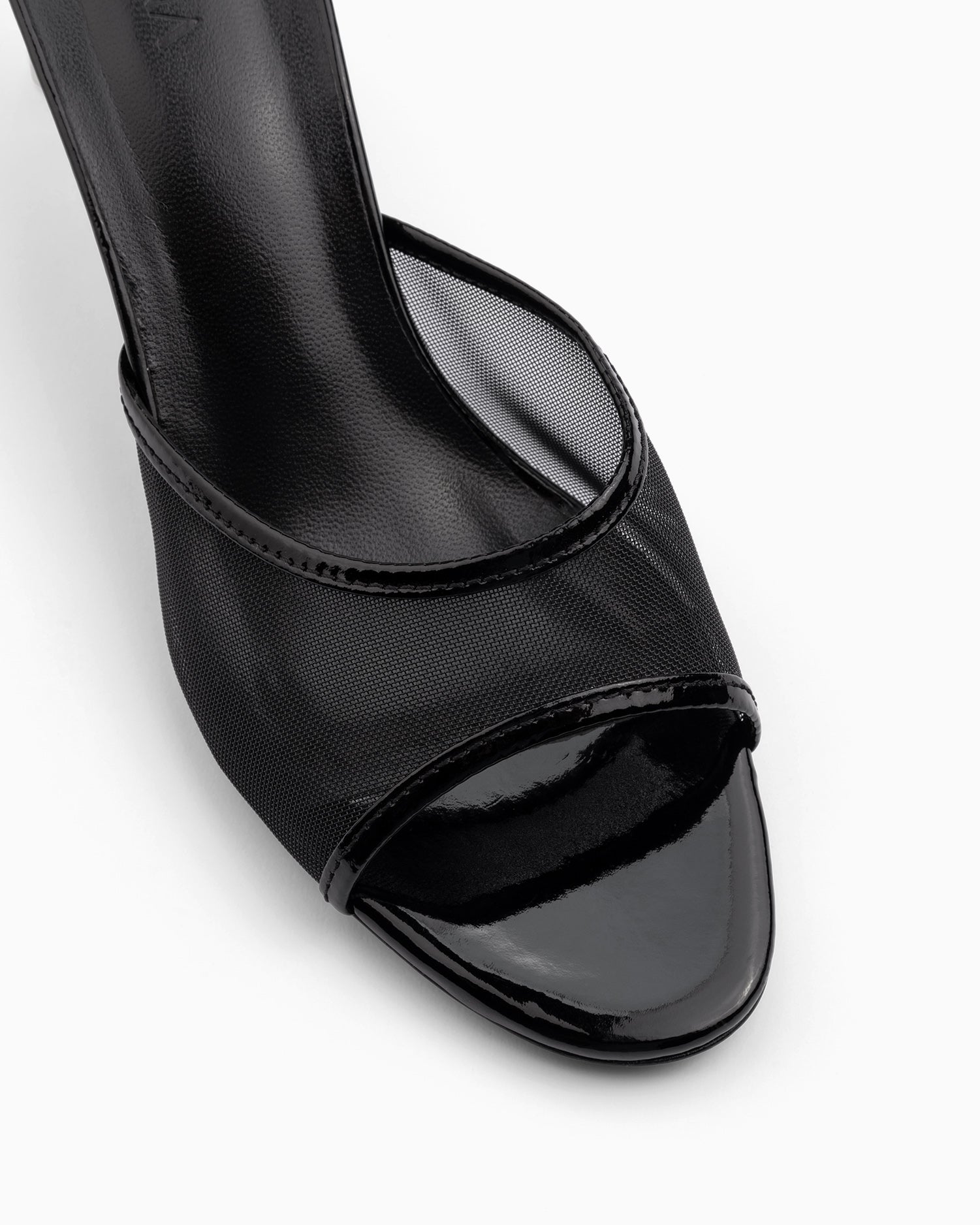 Fiorellini Glass Mule 50 Black Patent - HOUSE OF ATANA
