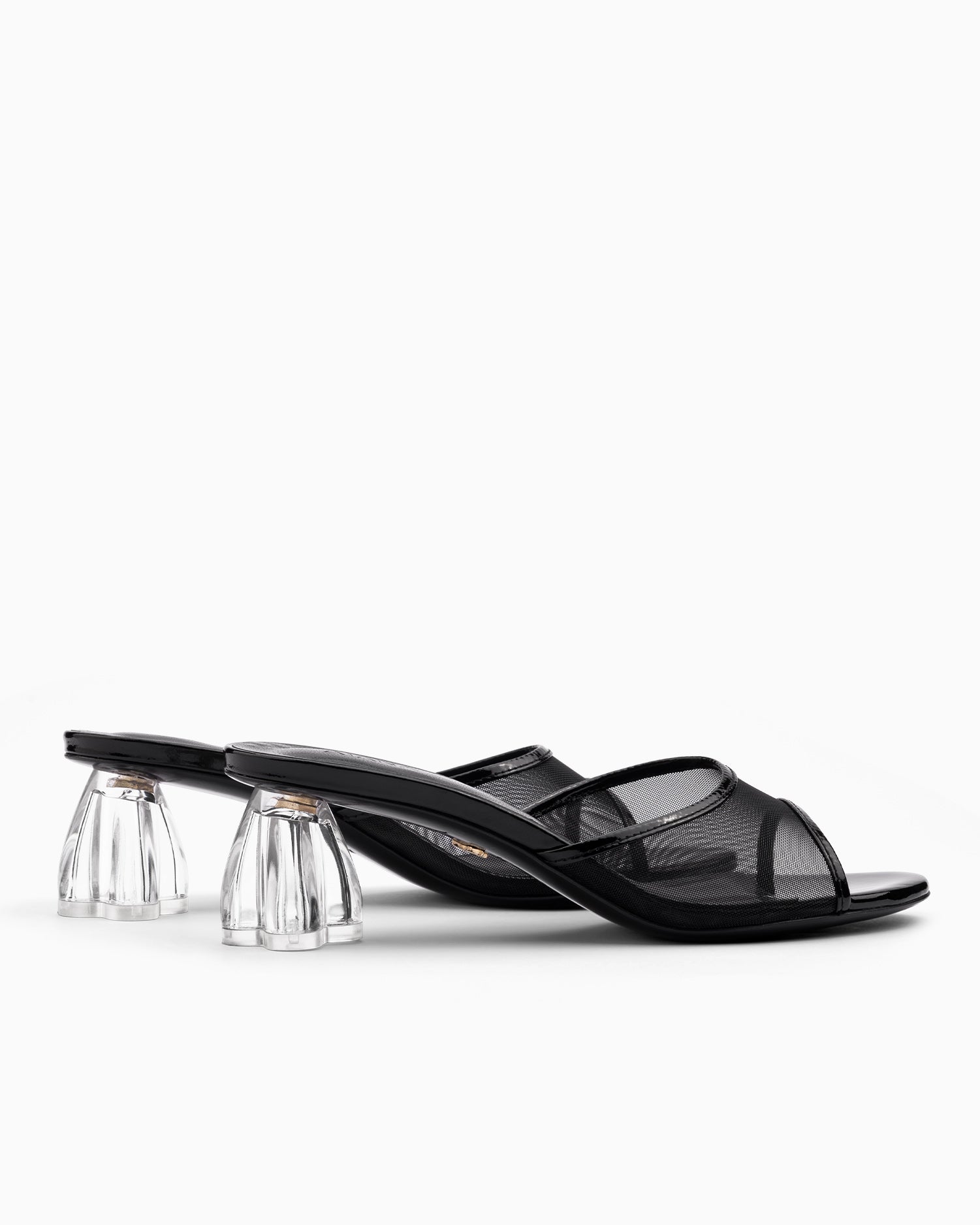 Fiorellini Glass Mule 50 Black Patent - HOUSE OF ATANA