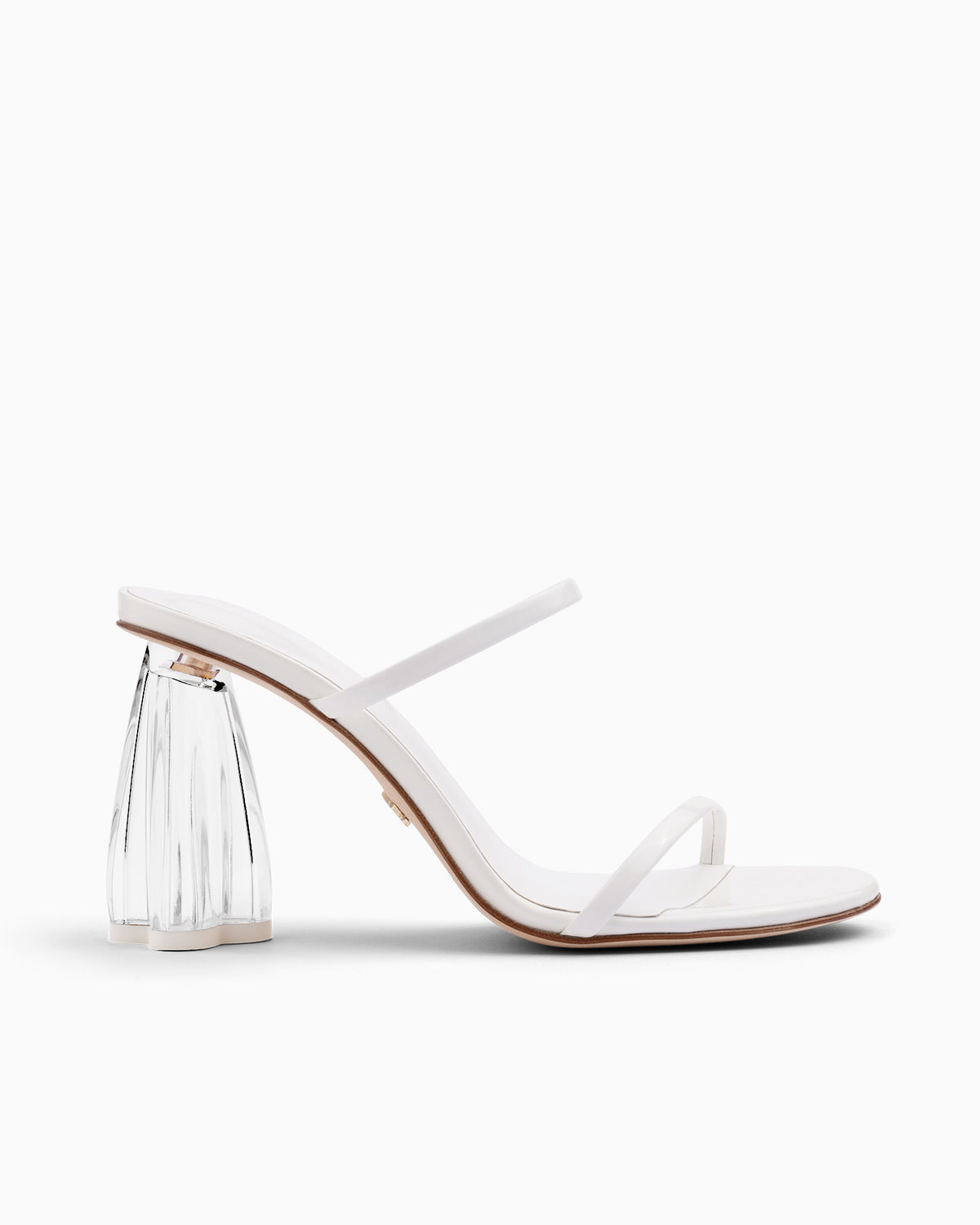 Fiorellini Glass Heel 95 White Patent - HOUSE OF ATANA