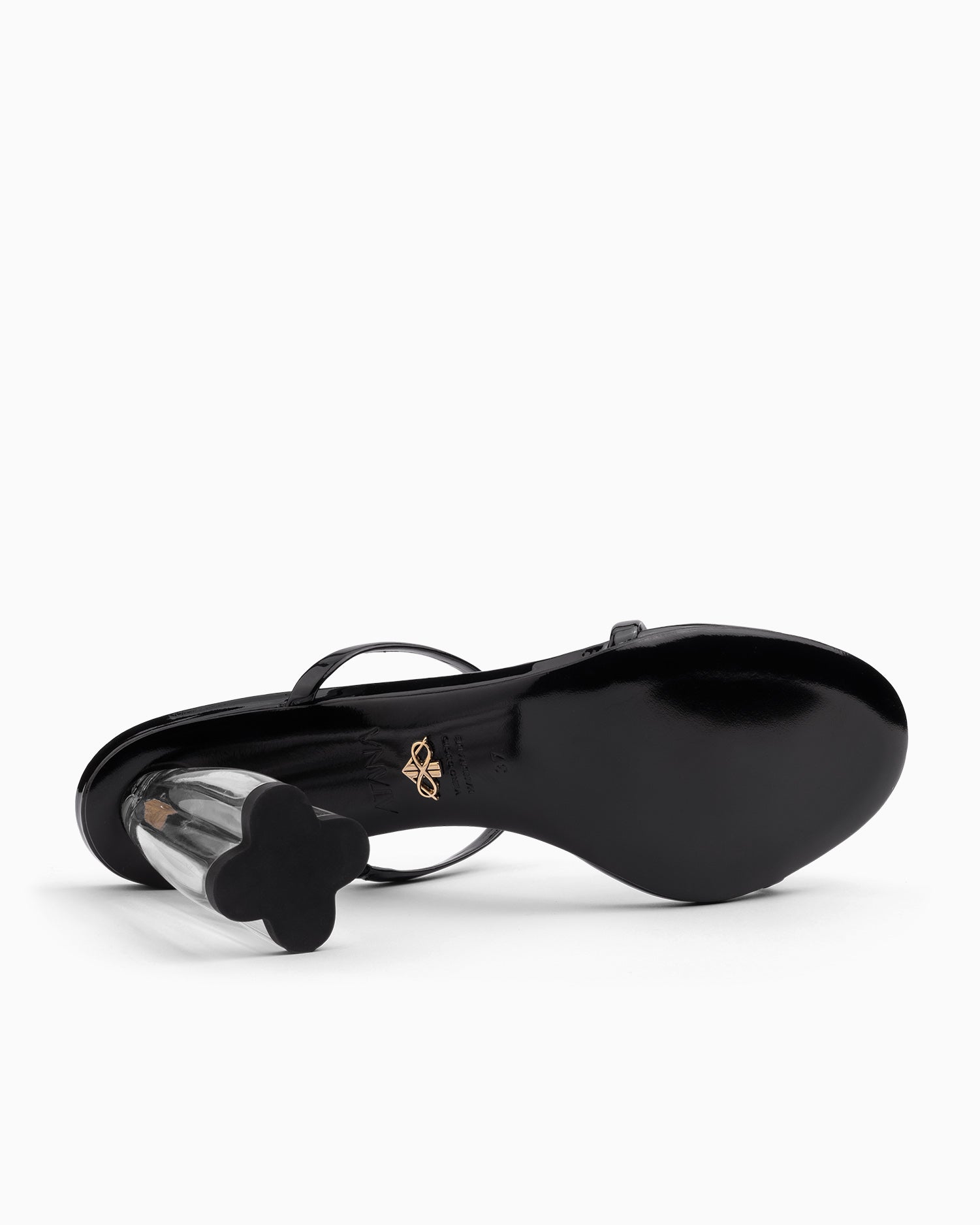 Fiorellini Glass Heel 95 Black Patent - HOUSE OF ATANA