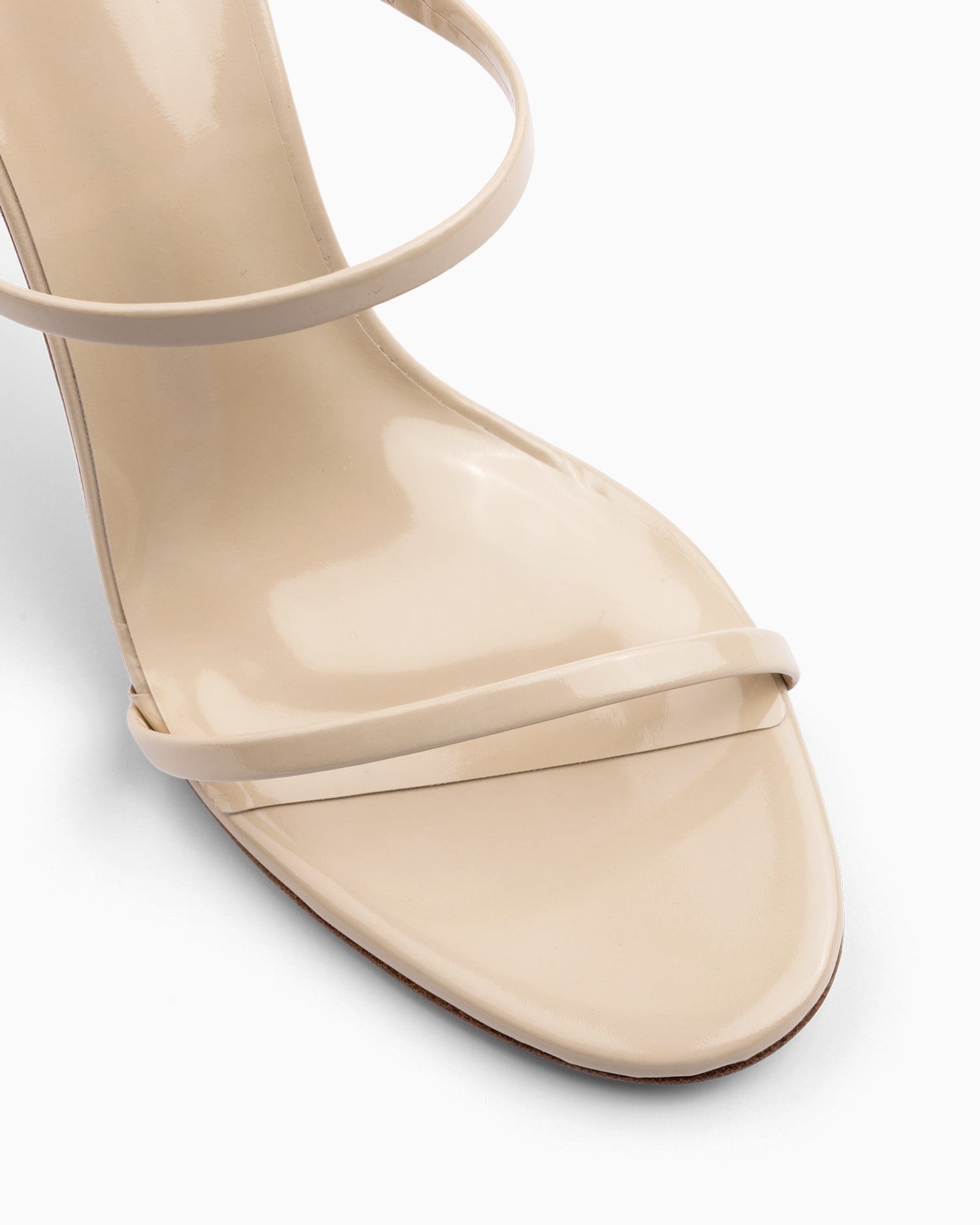Fiorellini Glass Heel 95 Beige Patent - HOUSE OF ATANA
