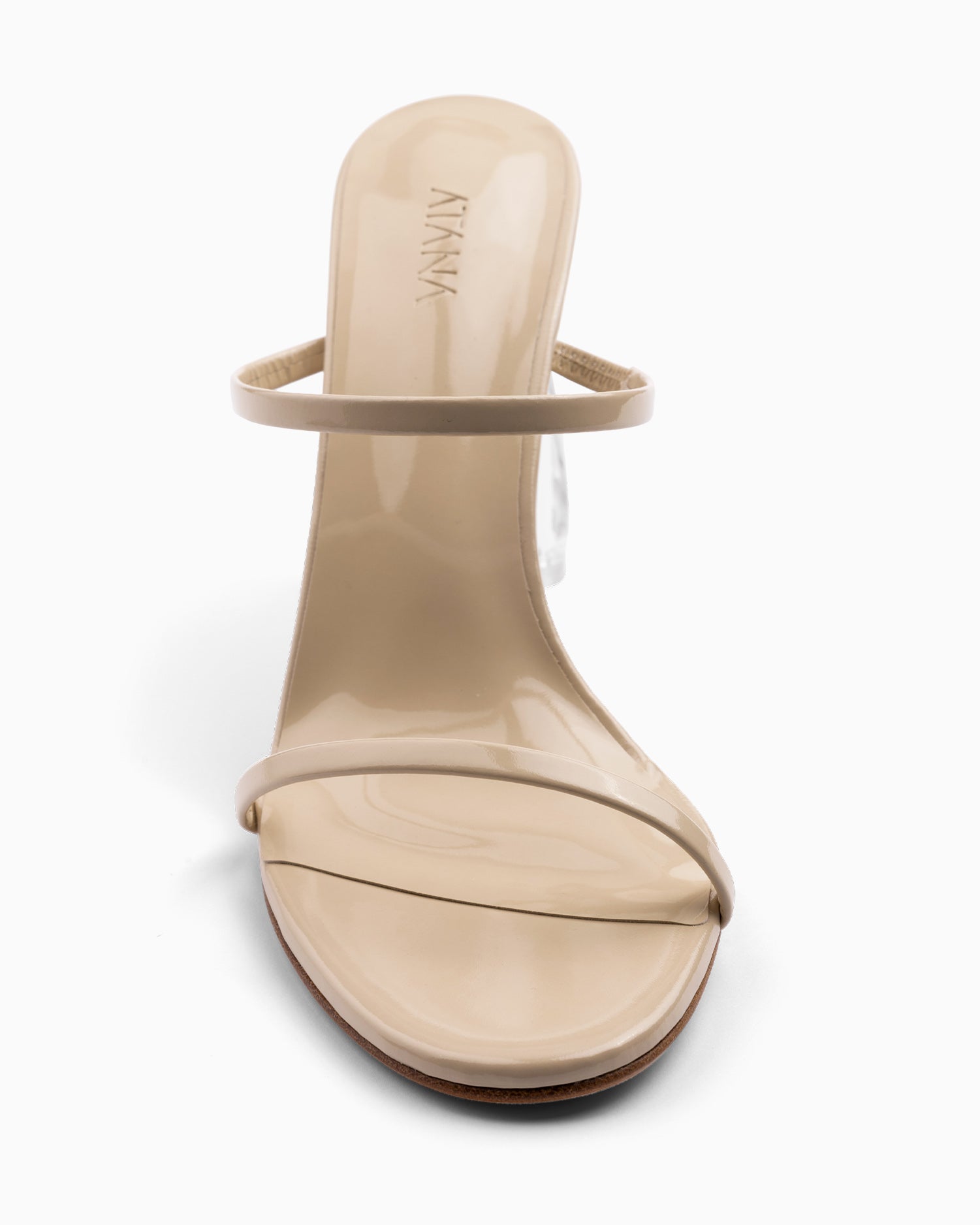 Fiorellini Glass Heel 95 Beige Patent - HOUSE OF ATANA