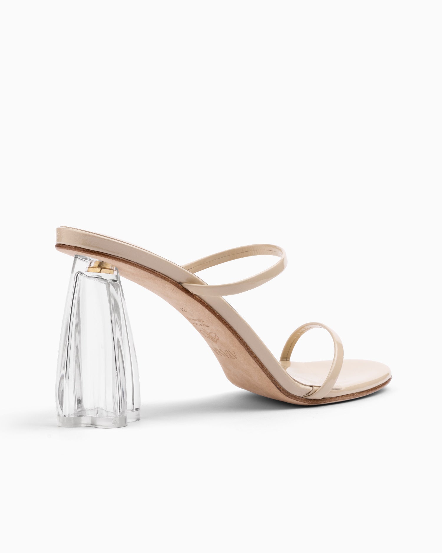 Fiorellini Glass Heel 95 Beige Patent - HOUSE OF ATANA
