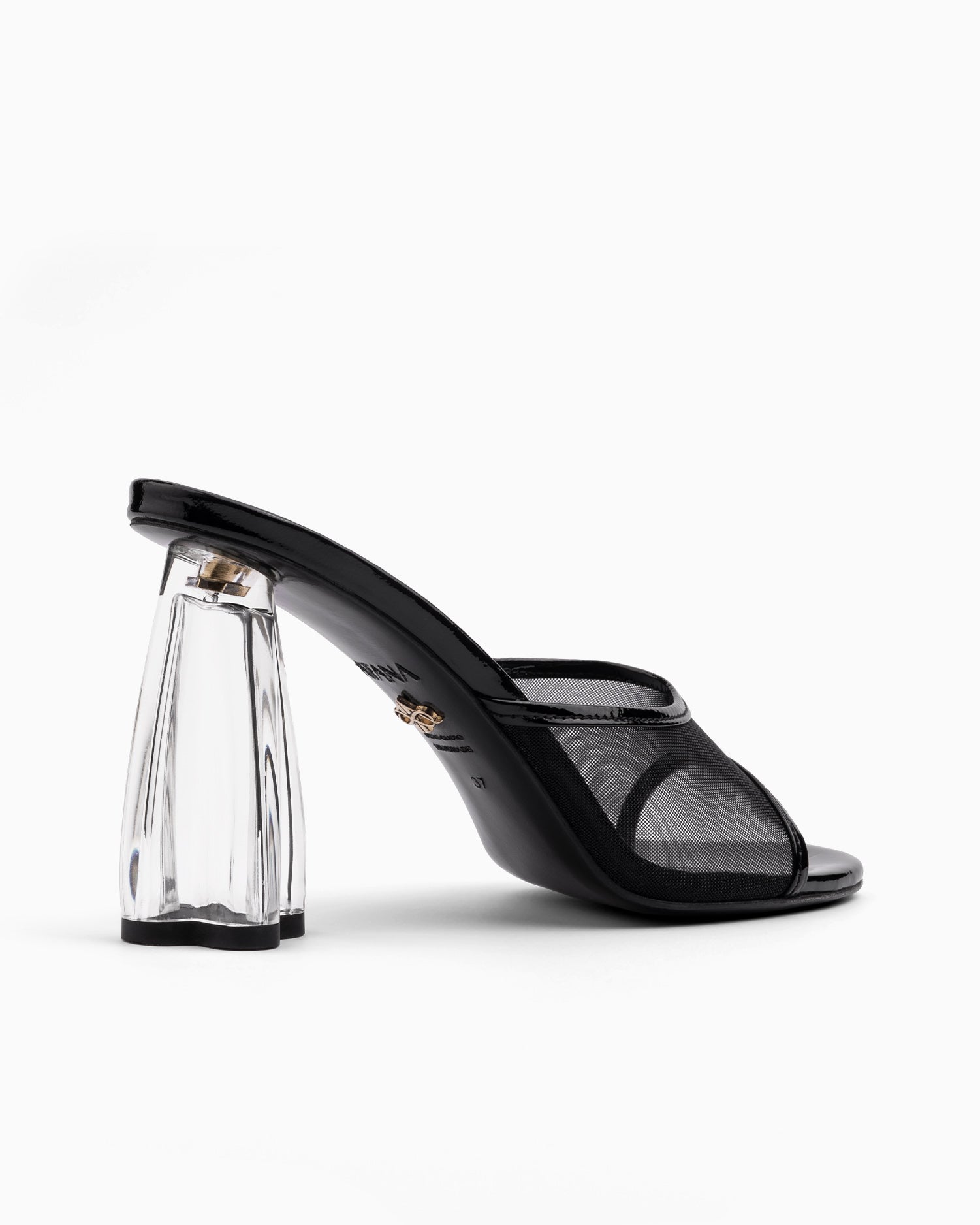 Fiorellini Glass Mule 95 Black Patent - HOUSE OF ATANA