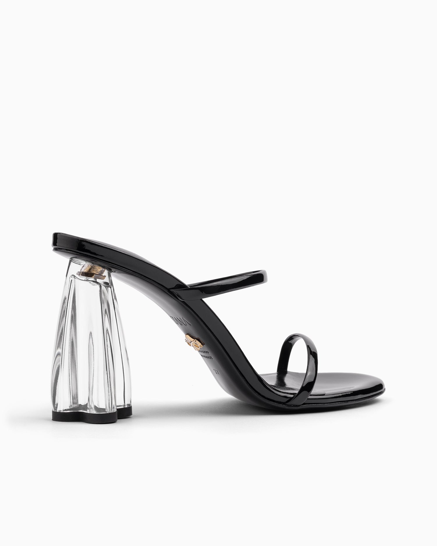 Fiorellini Glass Heel 95 Black Patent - HOUSE OF ATANA